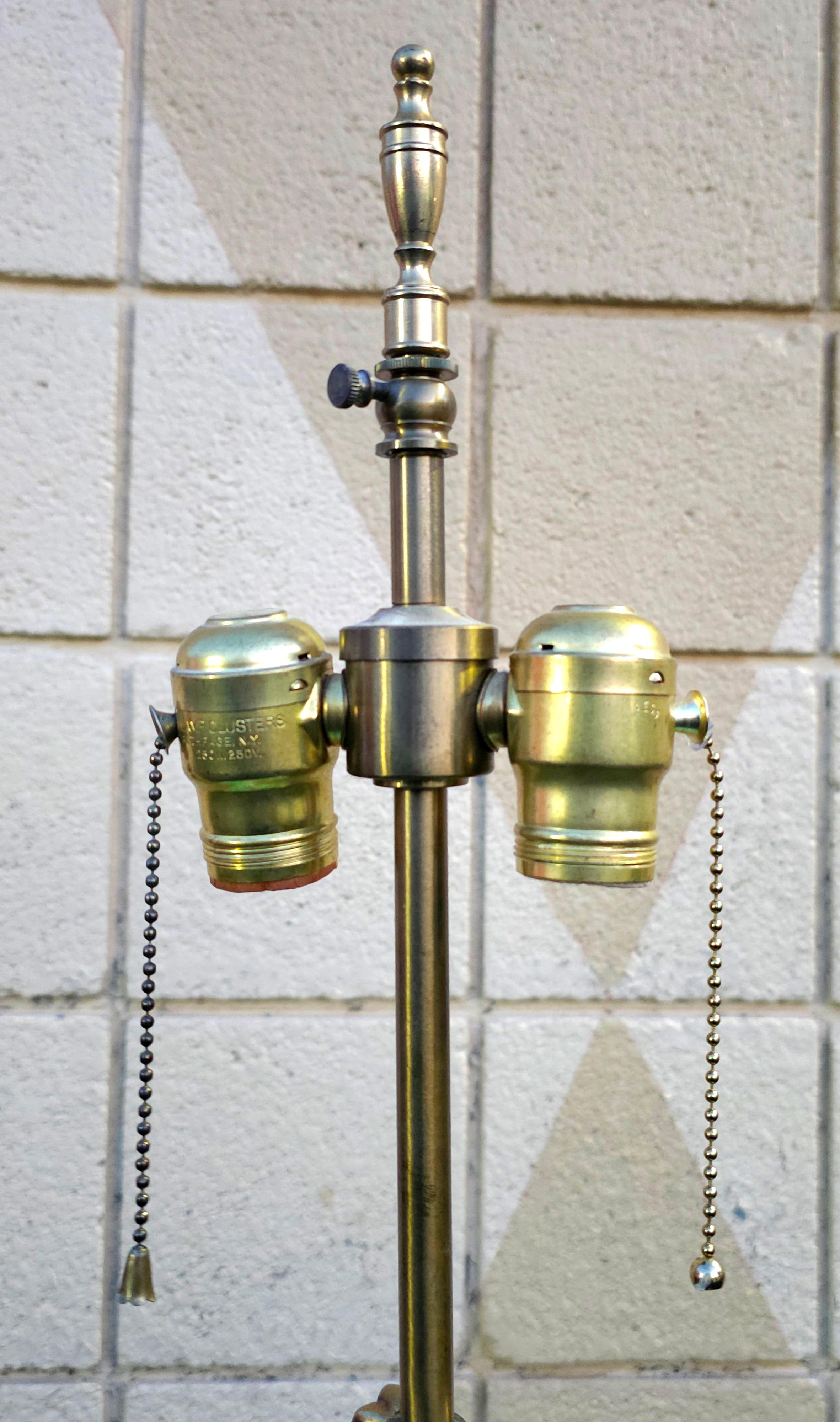 20th Century Warren Kessler Large Columnar Four Arms Candelabra Table Lamp For Sale