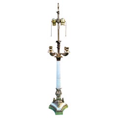 Vintage Warren Kessler Large Columnar Four Arms Candelabra Table Lamp