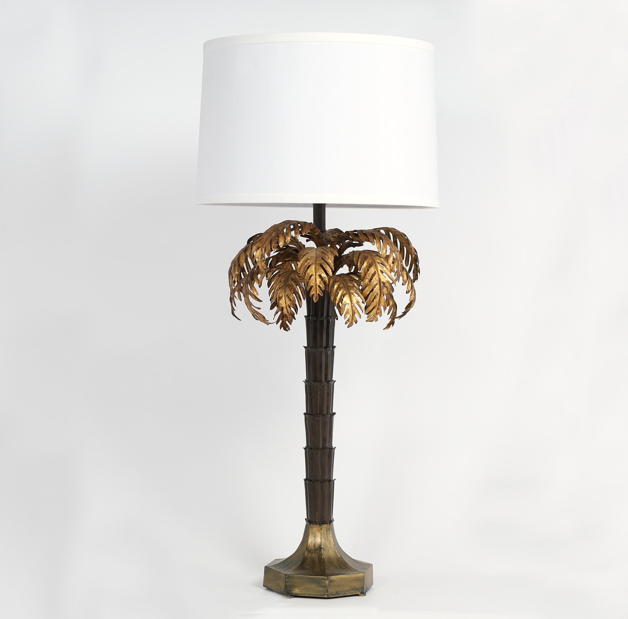 Mid-Century Modern Warren Kessler Vintage Pair of Palm Tree Table Lamps For Sale