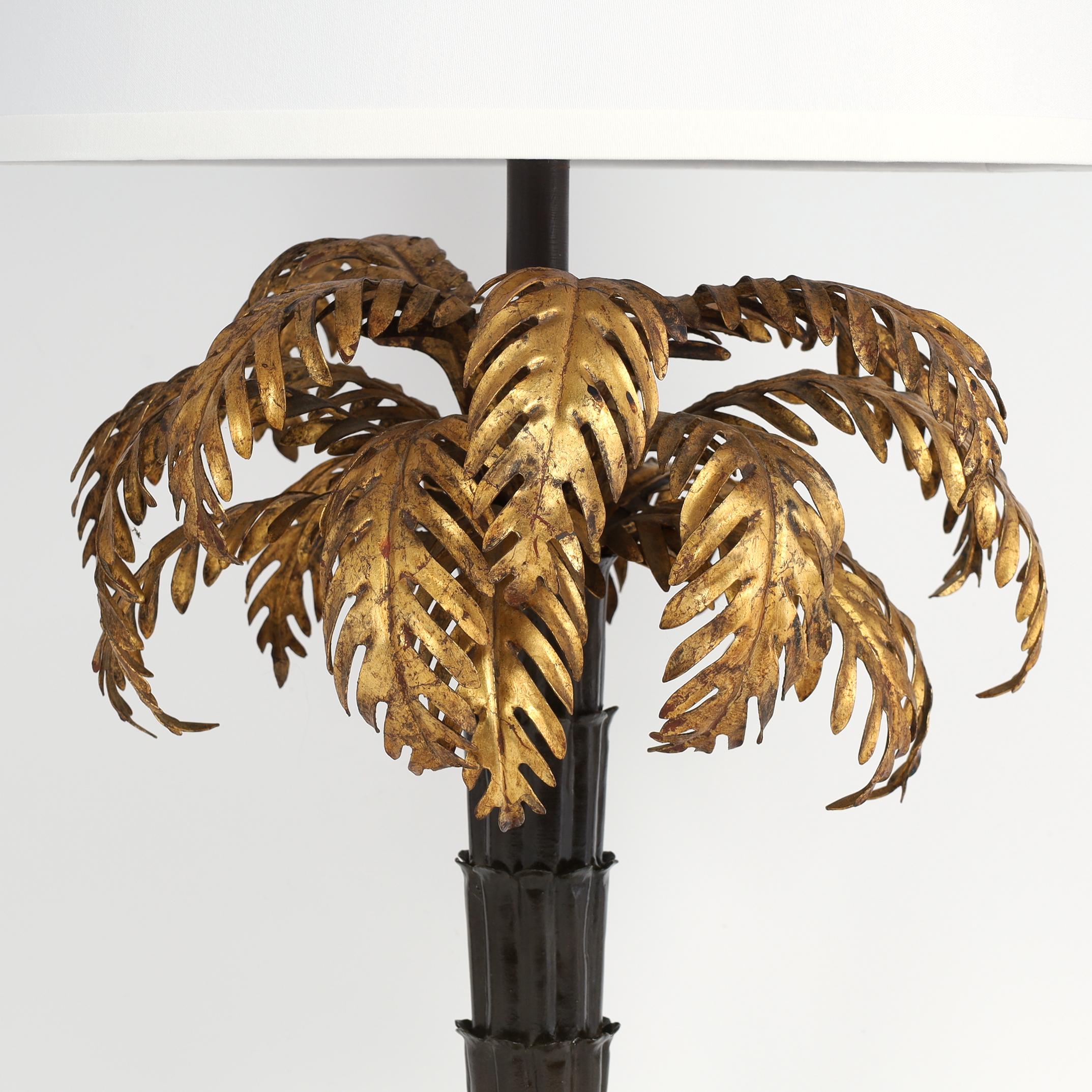 American Warren Kessler Vintage Pair of Palm Tree Table Lamps For Sale