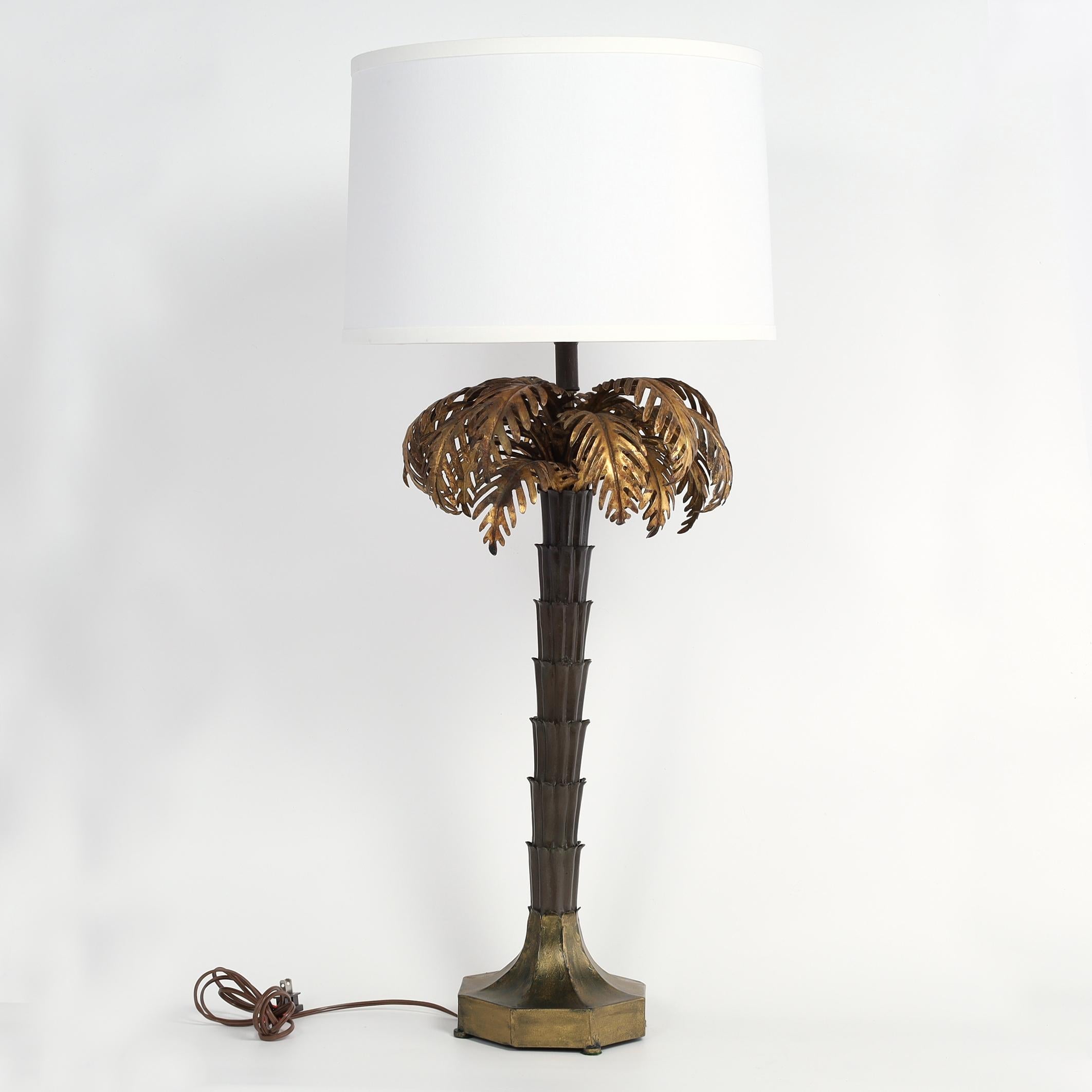 Warren Kessler Vintage Pair of Palm Tree Table Lamps In Good Condition For Sale In Palm Beach, FL