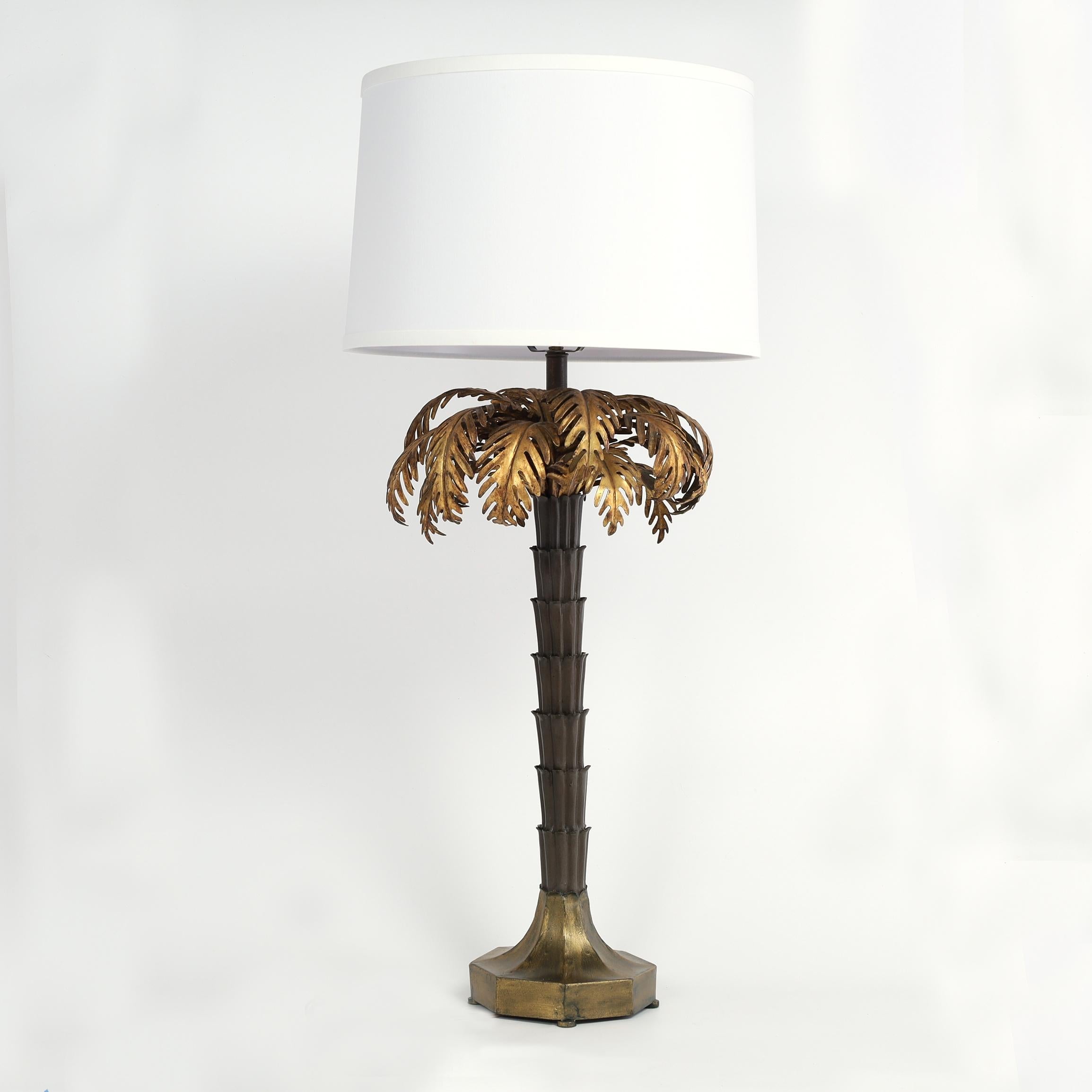 20th Century Warren Kessler Vintage Pair of Palm Tree Table Lamps For Sale