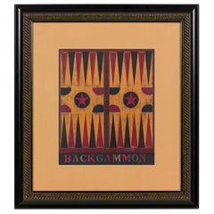 Warren Kimble American Contemporary Backgammon in Black Frame