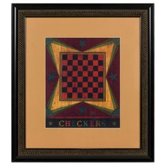 Warren Kimble American Contemporary Checker Board in Black Frame