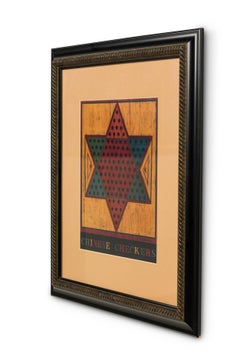 Warren Kimble American Contemporary Chinese Checker Board in Black Frame