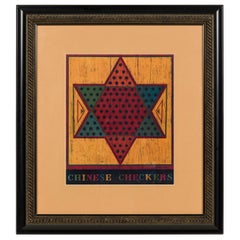 Warren Kimble American Contemporary Chinese Checker Board in Black Frame