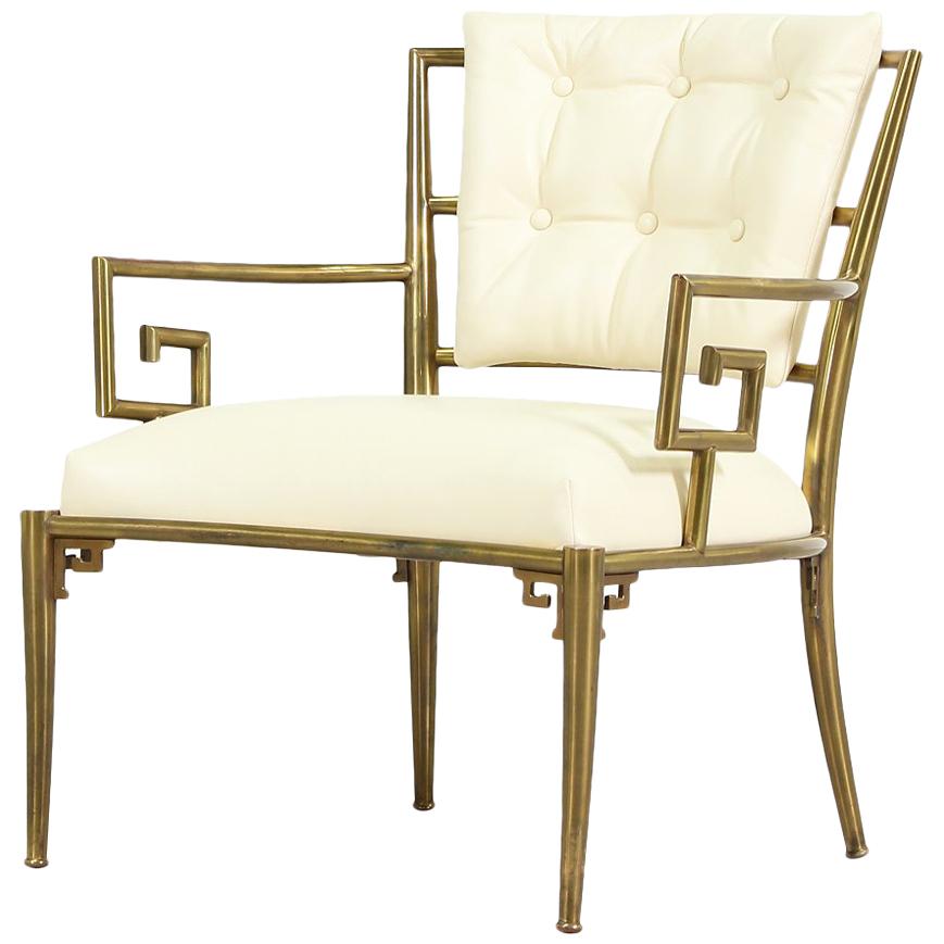 Warren Lloyd "Key Scroll" Brass Lounge Chair for Mastercraft