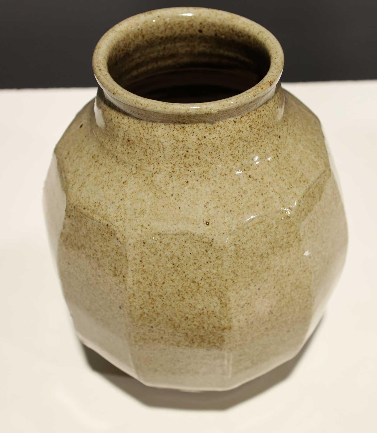 Mid-Century Modern Warren MacKenzie Large Signed Glazed Stoneware Vase For Sale