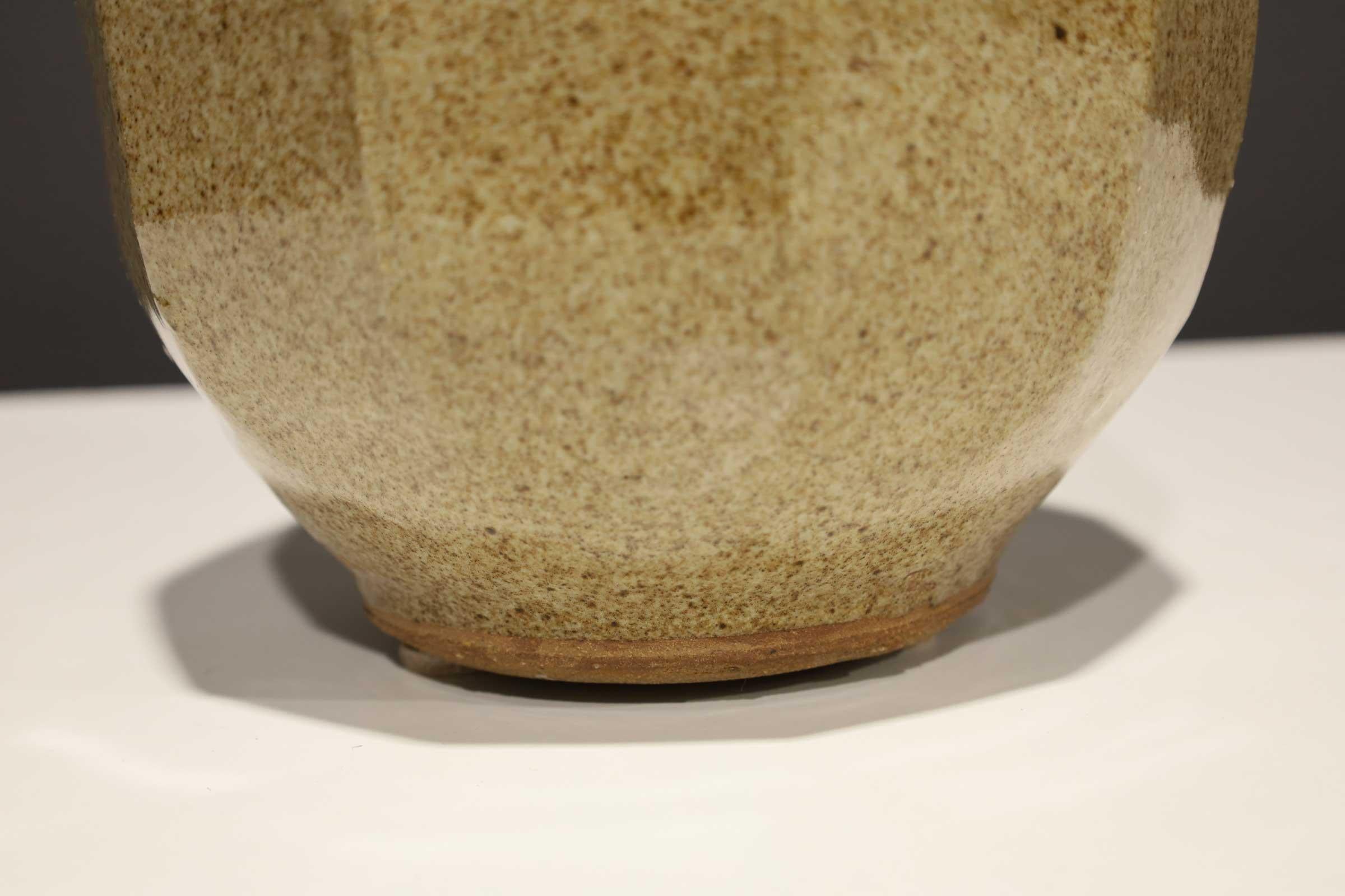 North American Warren MacKenzie Large Signed Glazed Stoneware Vase For Sale