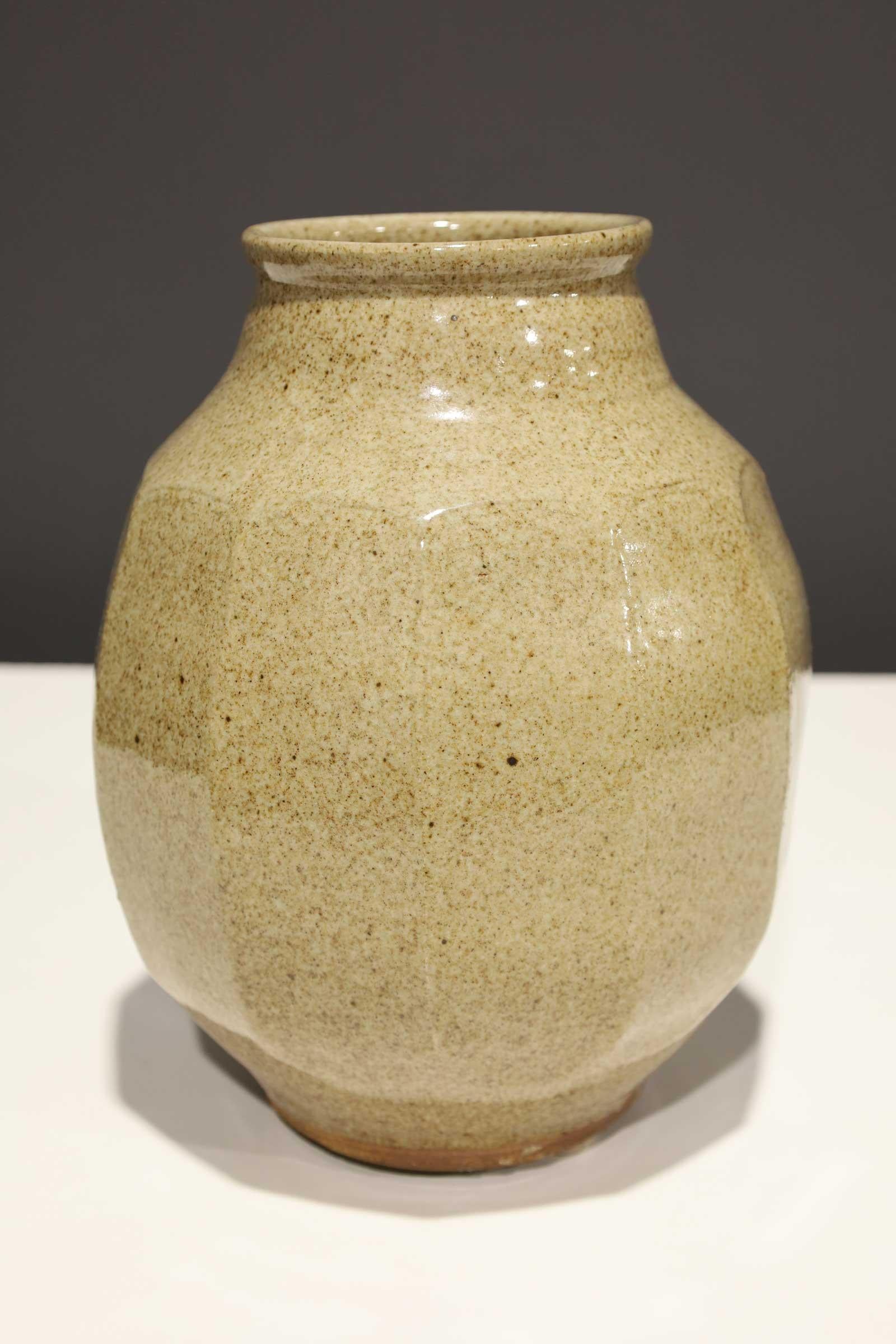 Warren MacKenzie Large Signed Glazed Stoneware Vase In Good Condition For Sale In Dallas, TX