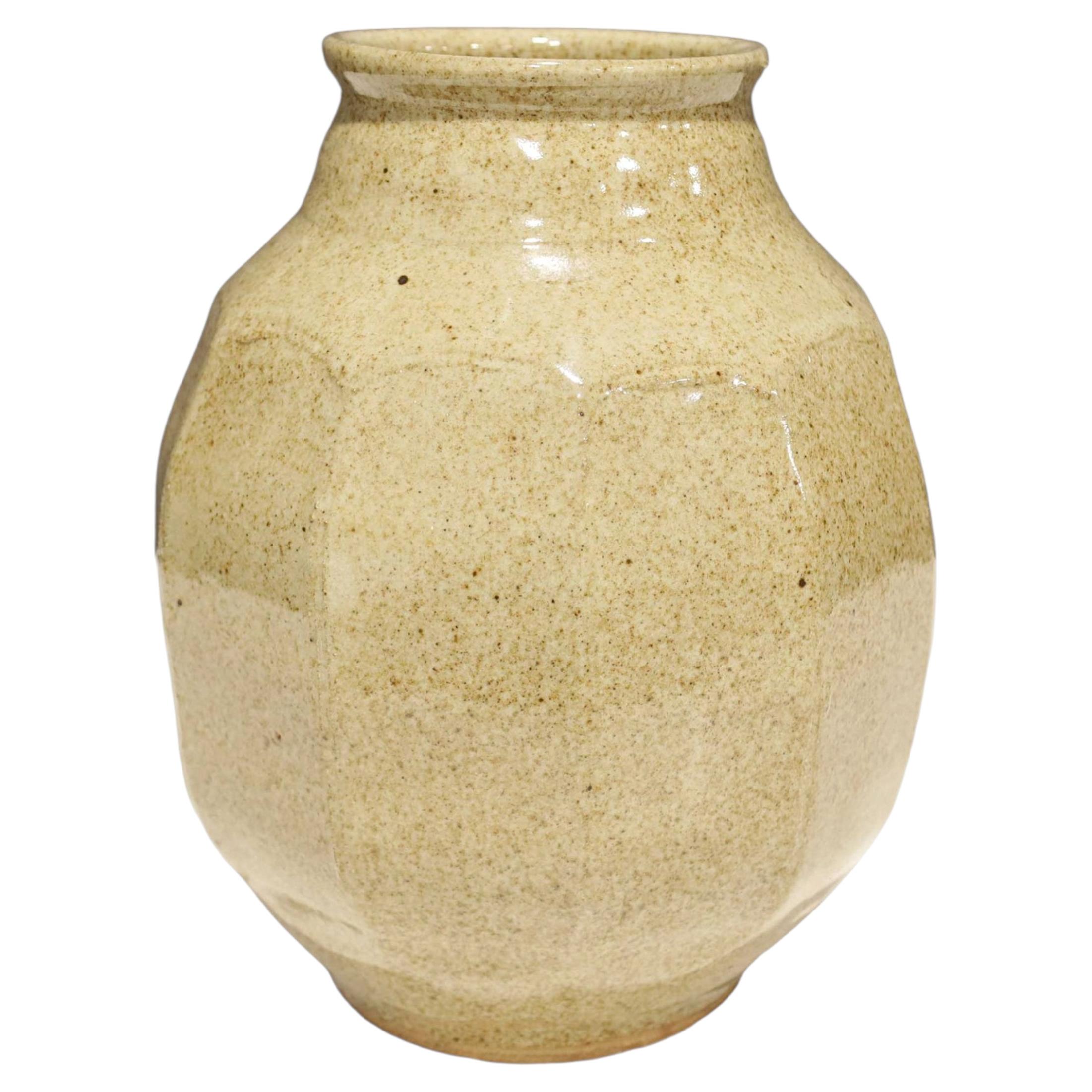 Warren MacKenzie Large Signed Glazed Stoneware Vase For Sale