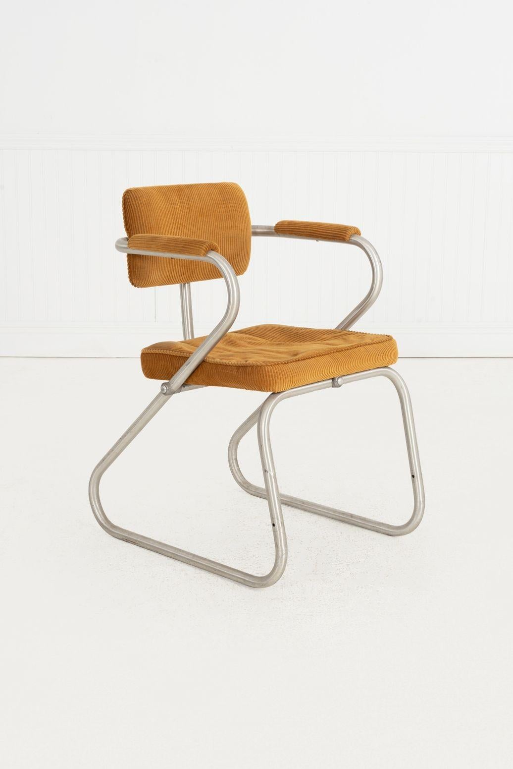 Silla auxiliar de aluminio Warren McArthur 1945c. Industrial en venta