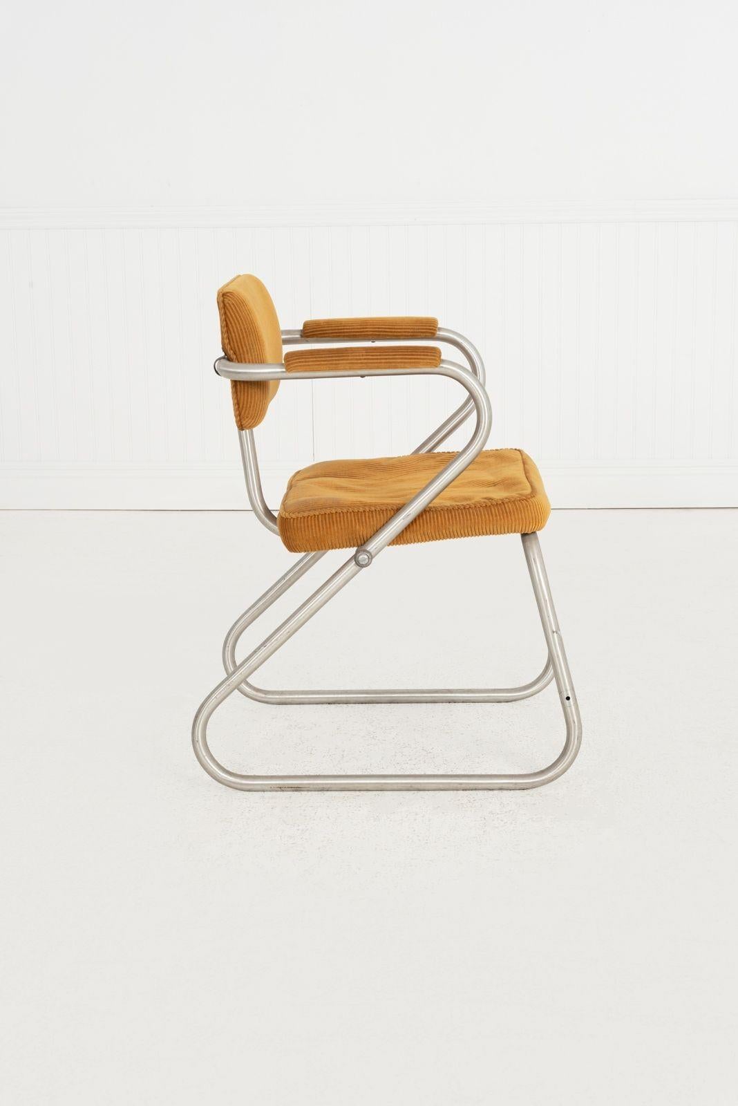 Silla auxiliar de aluminio Warren McArthur 1945c. Estadounidense en venta