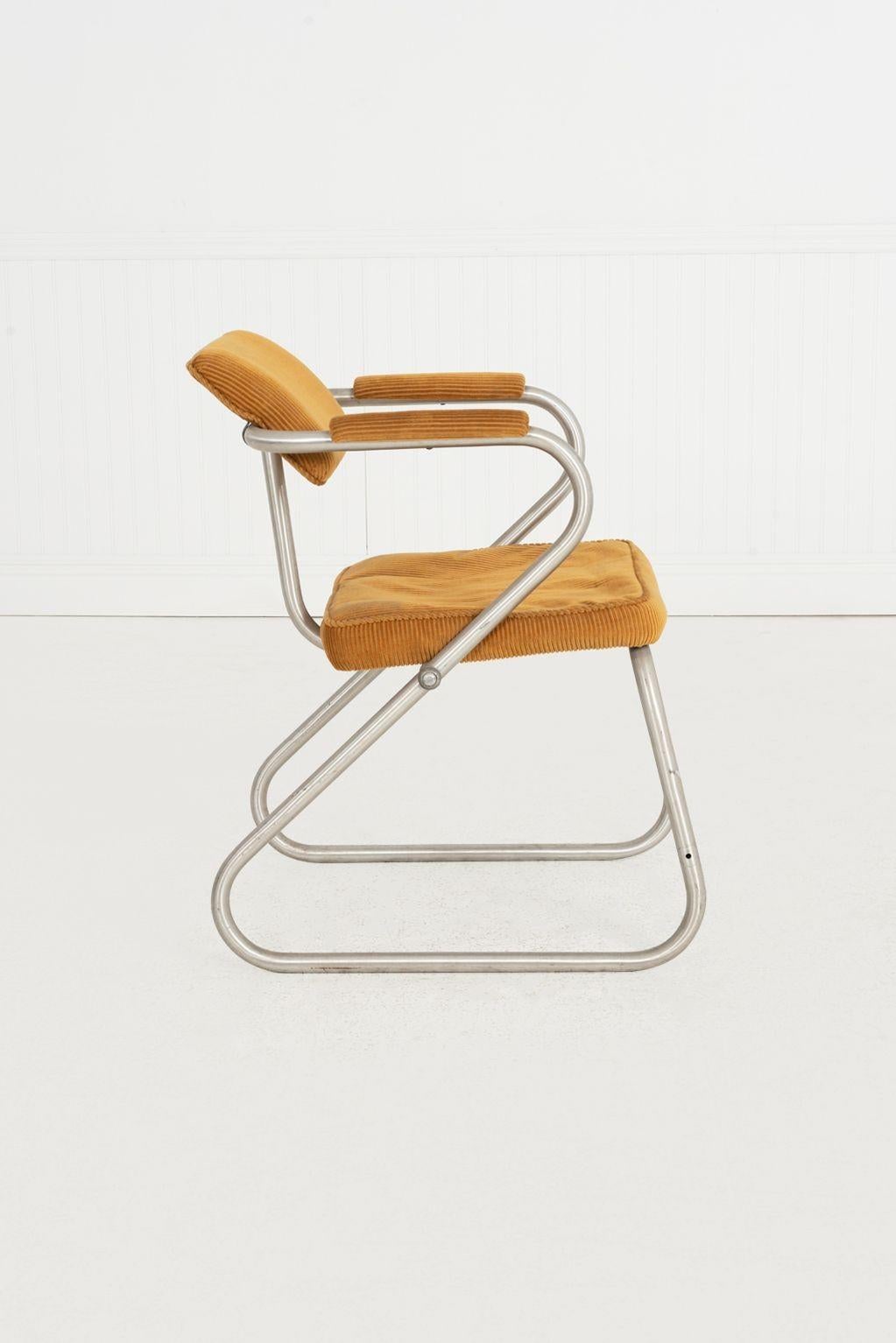 Silla auxiliar de aluminio Warren McArthur 1945c. Anodizado en venta