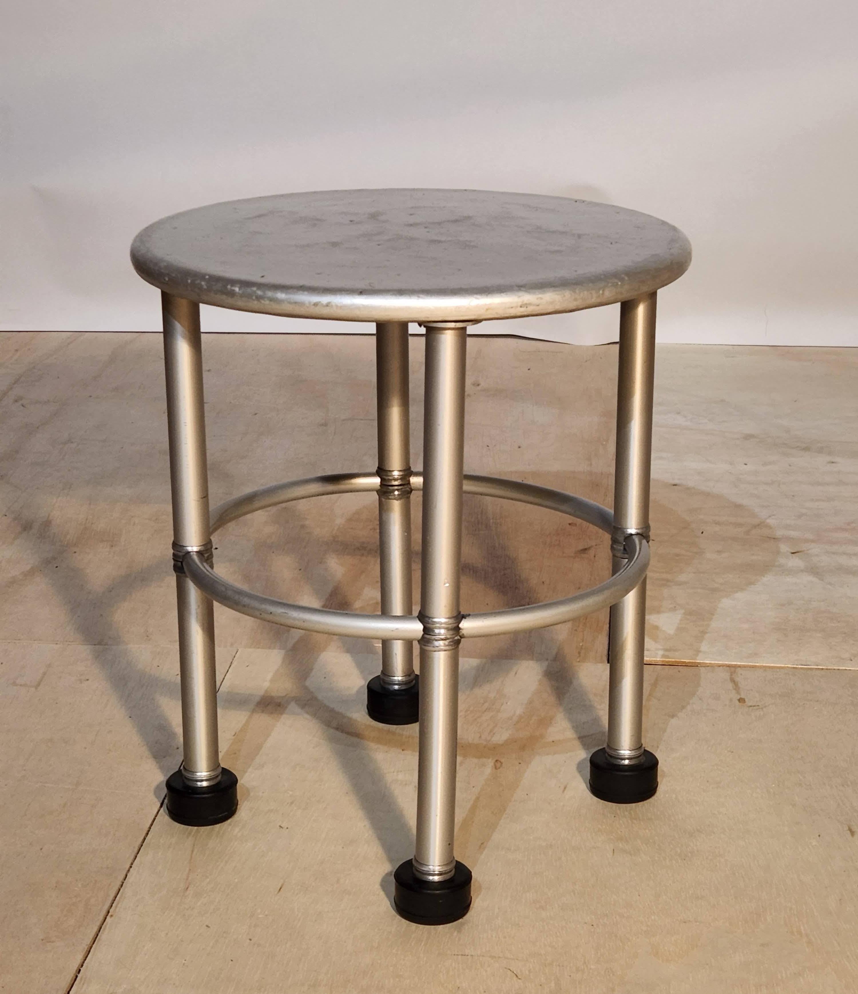 20th Century Warren McArthur Aluminum Side Table Arizona Biltmore Tag Model 1200 1931