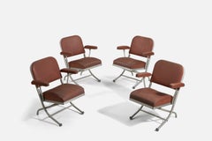 Warren McArthur, Arm Chairs, Steel, Vinyl, United States, 1930s