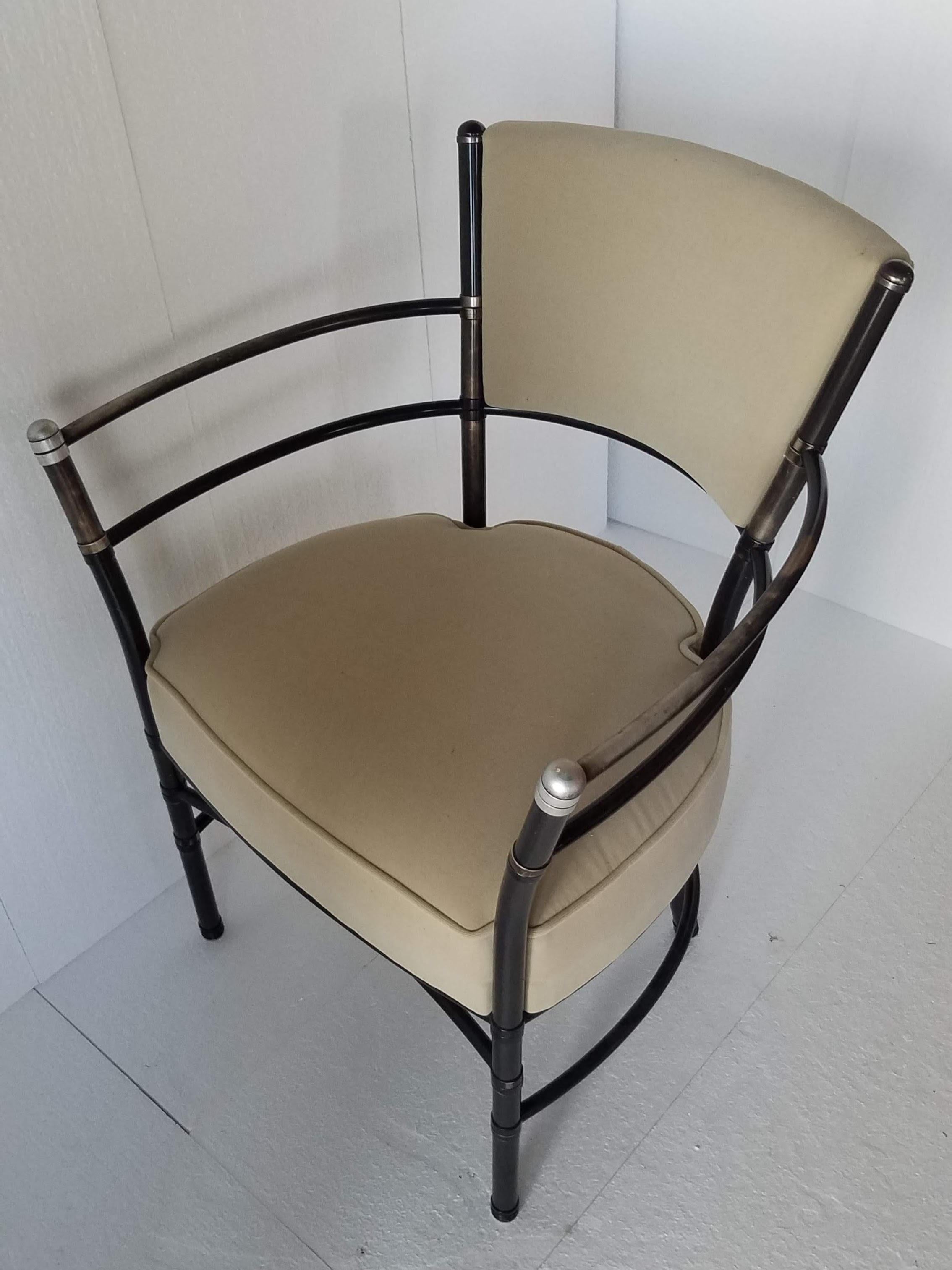 Warren McArthur Armchair Bronze Anodize Style No. 1049-A  Rome , NY  c. 1933/34 In Good Condition In Camden, ME