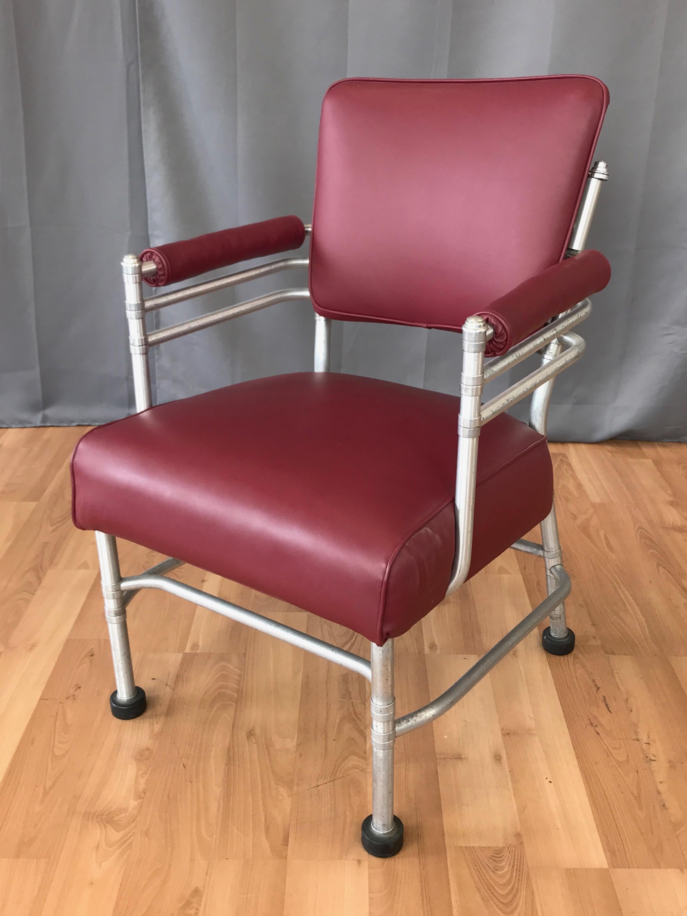 Fauteuil Art Déco Warren McArthur en aluminium, années 1930 en vente 2