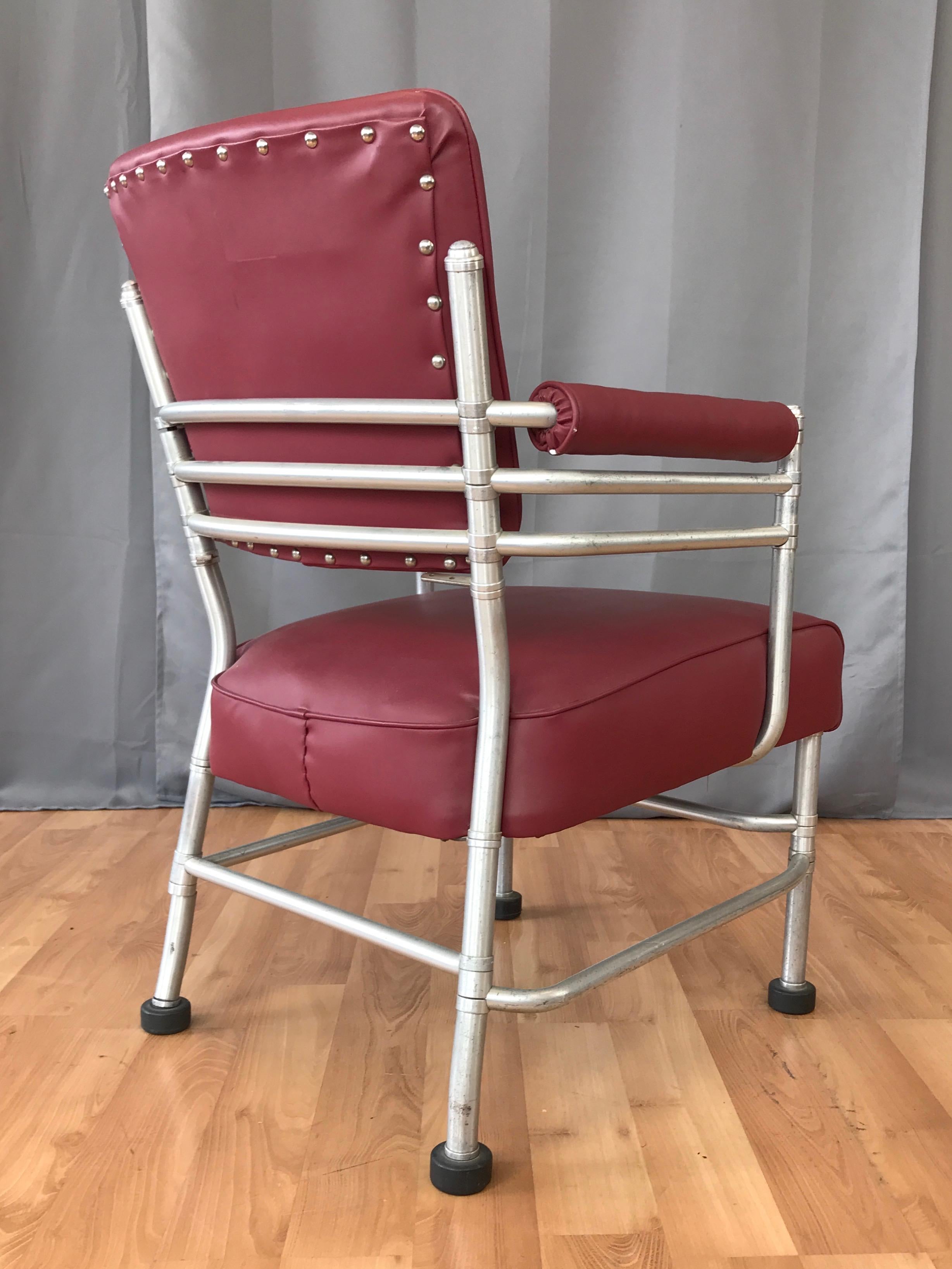 Anodisé Fauteuil Art Déco Warren McArthur en aluminium, années 1930 en vente