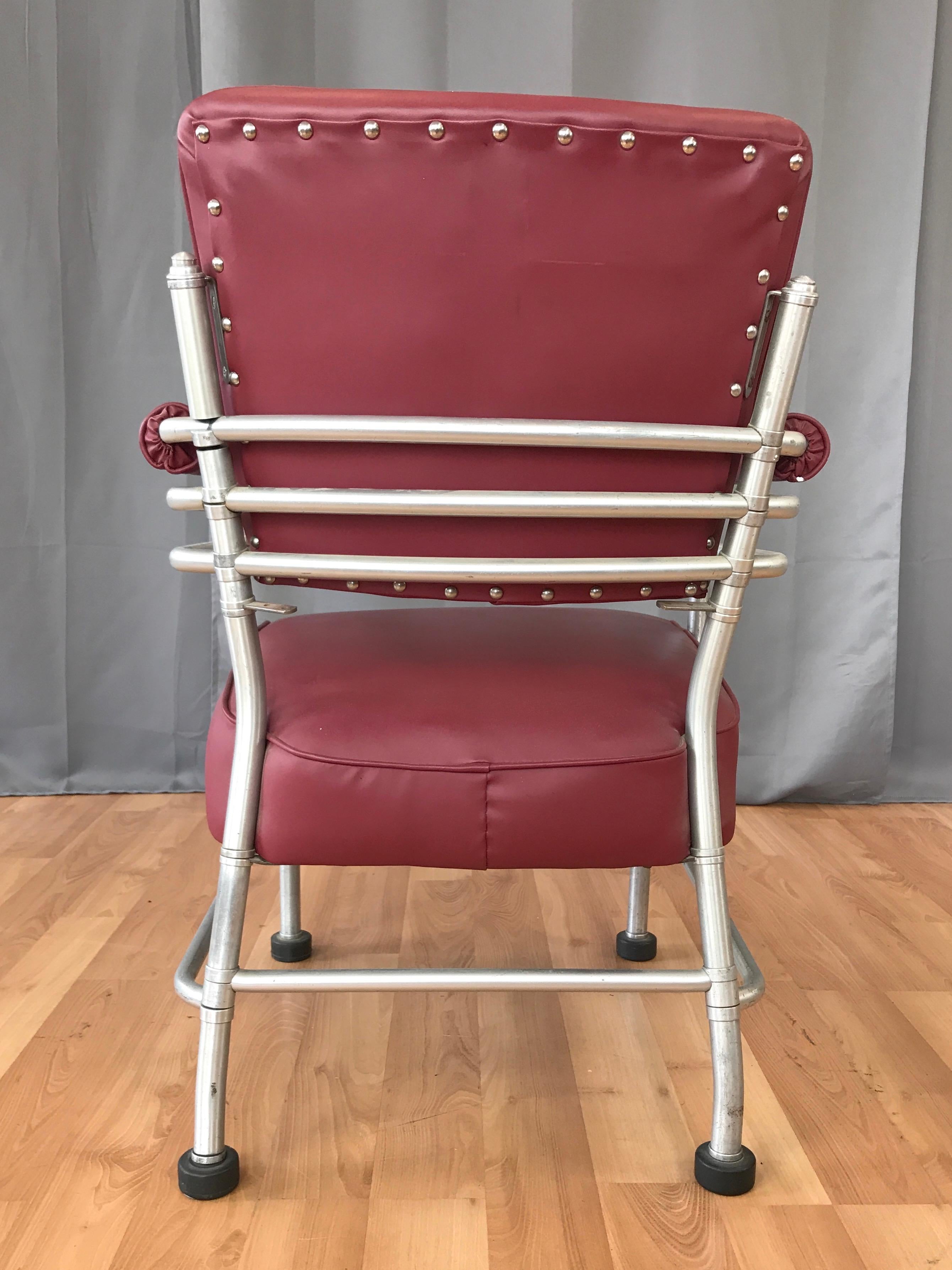 Warren McArthur: Art-Déco-Sessel aus Aluminium, 1930er Jahre im Zustand „Gut“ im Angebot in San Francisco, CA