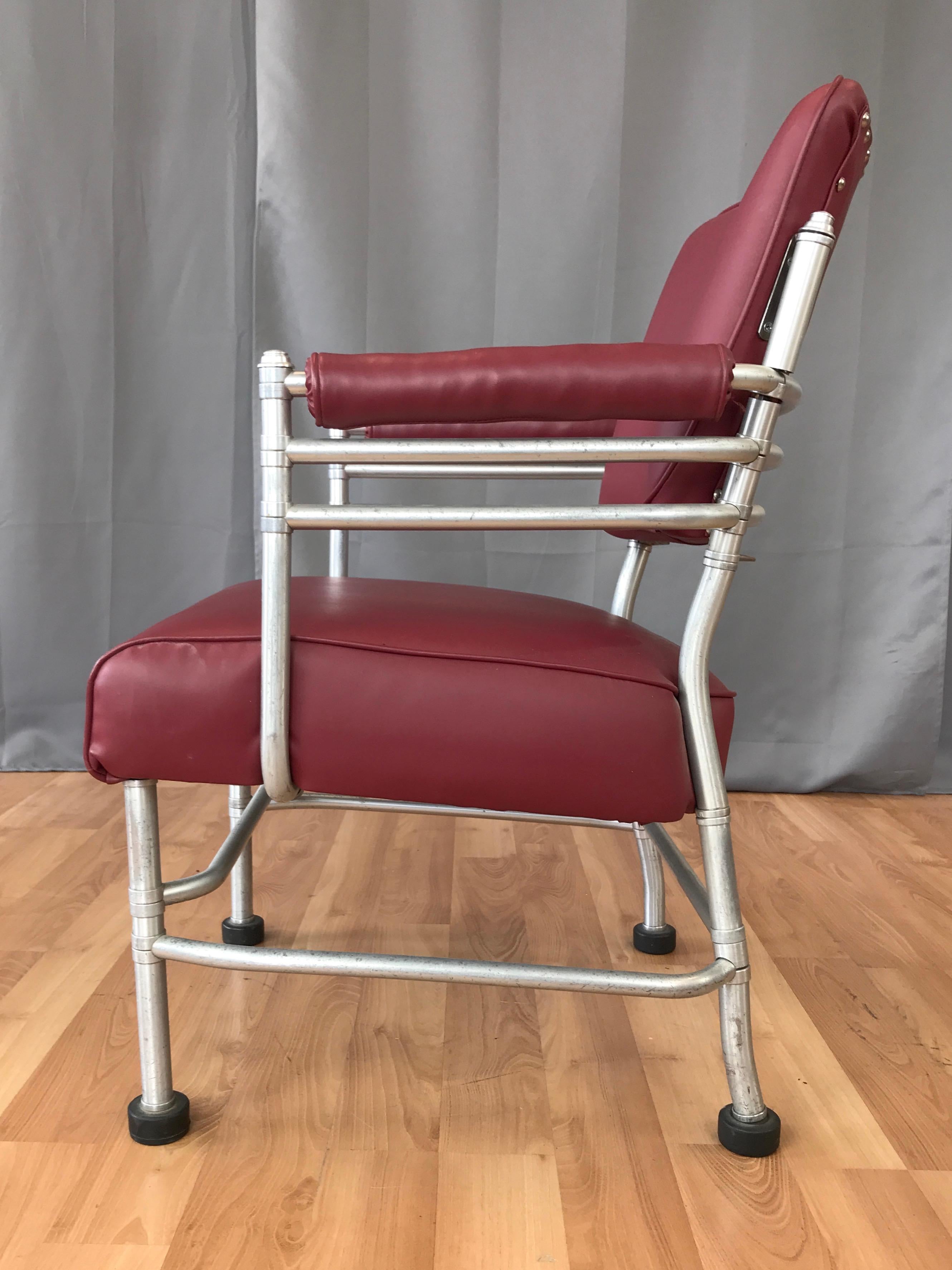 Warren McArthur: Art-Déco-Sessel aus Aluminium, 1930er Jahre (Stahl) im Angebot