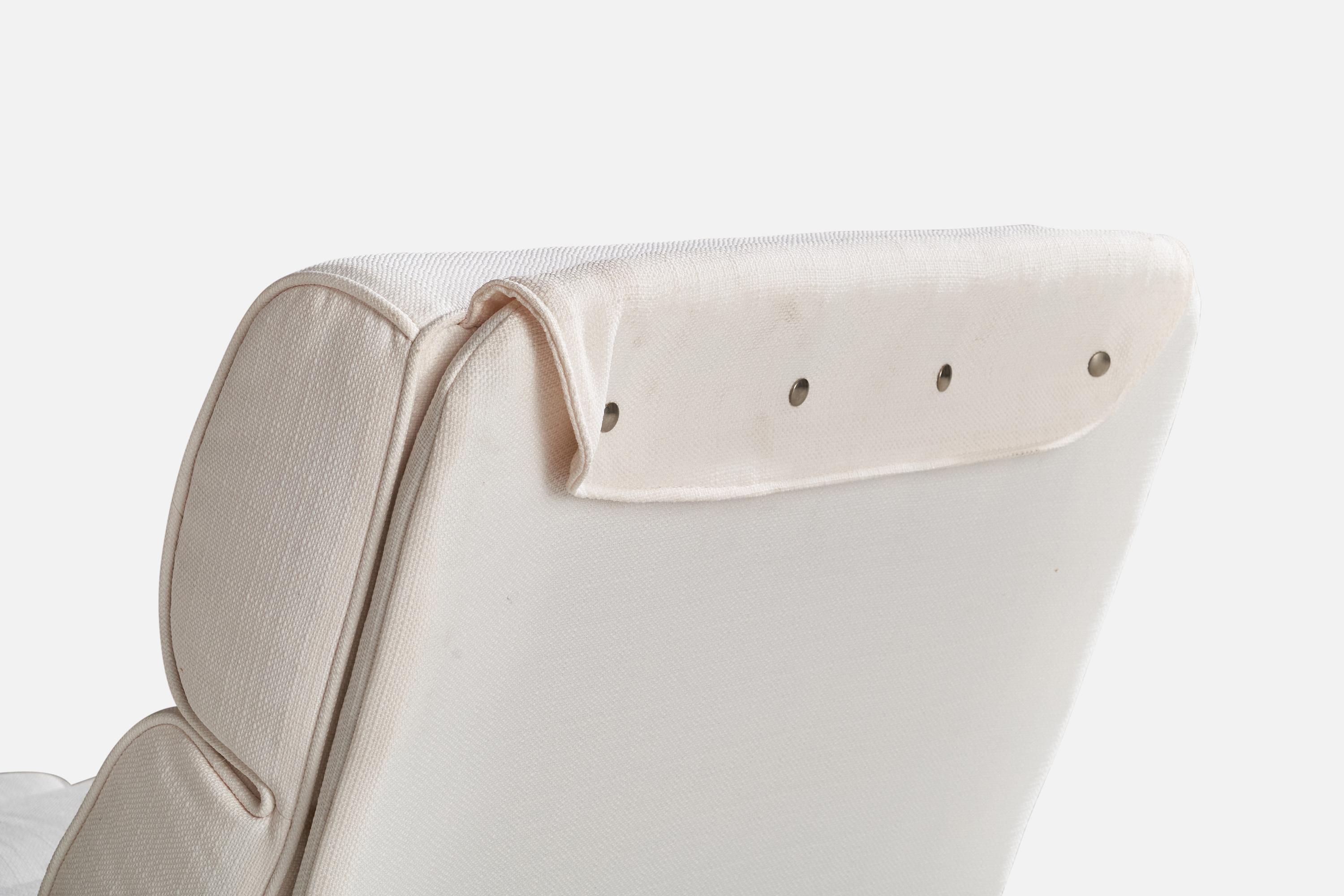Warren McArthur, Chaise Longue, Aluminum, White Fabric, USA, c. 1930s For Sale 6