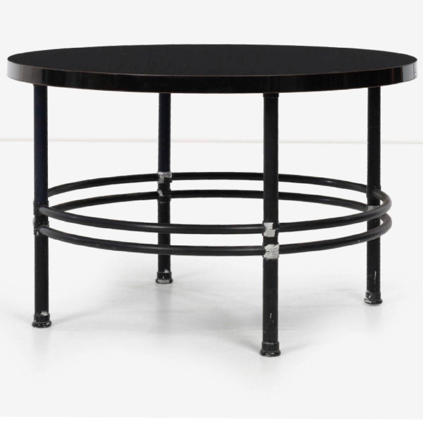 Warren McArthur Streamline Modern Aluminum Black Coffee Table Model 1559-s 1930s For Sale 4