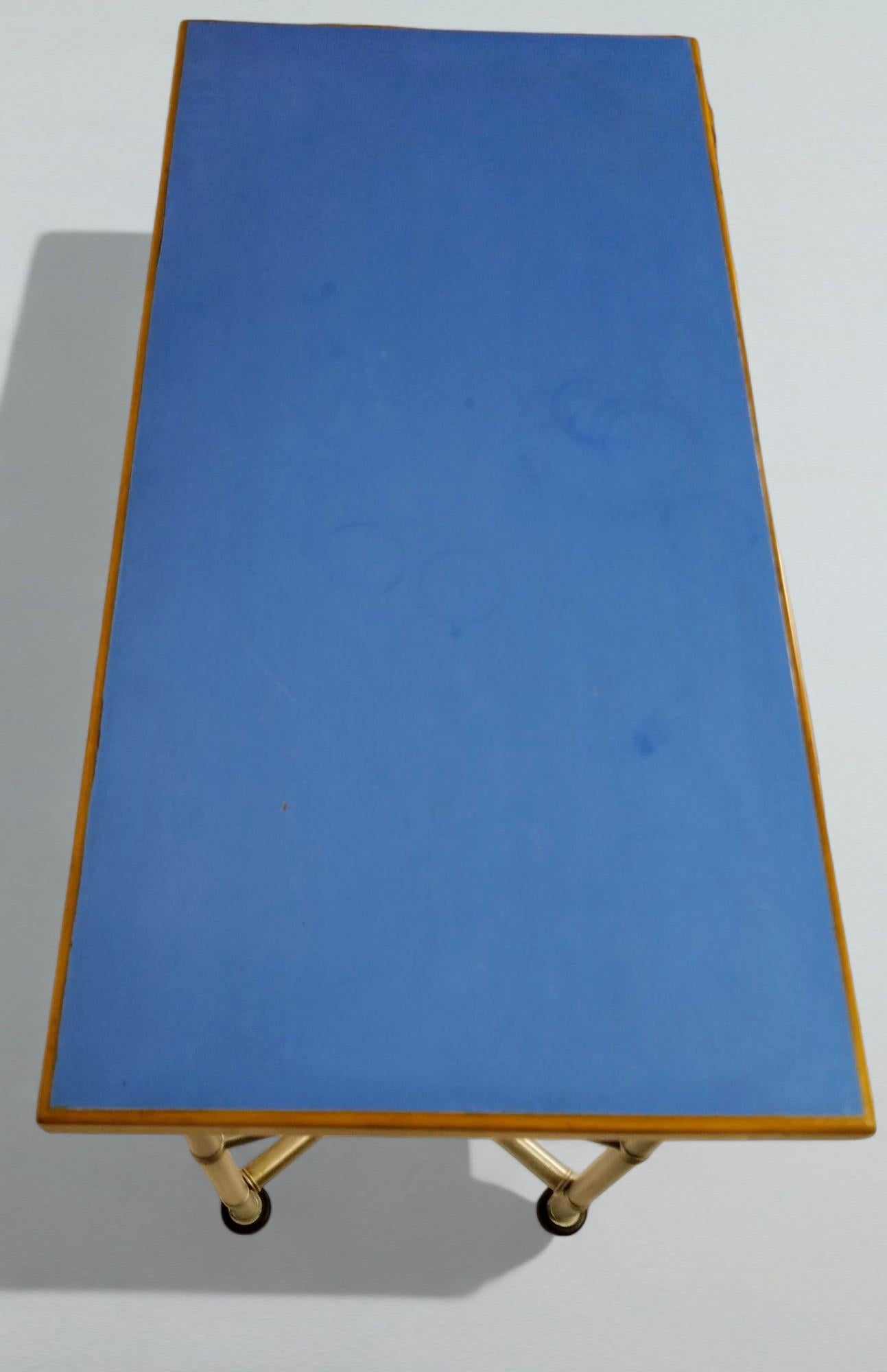 Console Warren McArthur bleu ciel cafolite avec dessus en cafolite, vers 1935 en vente 5