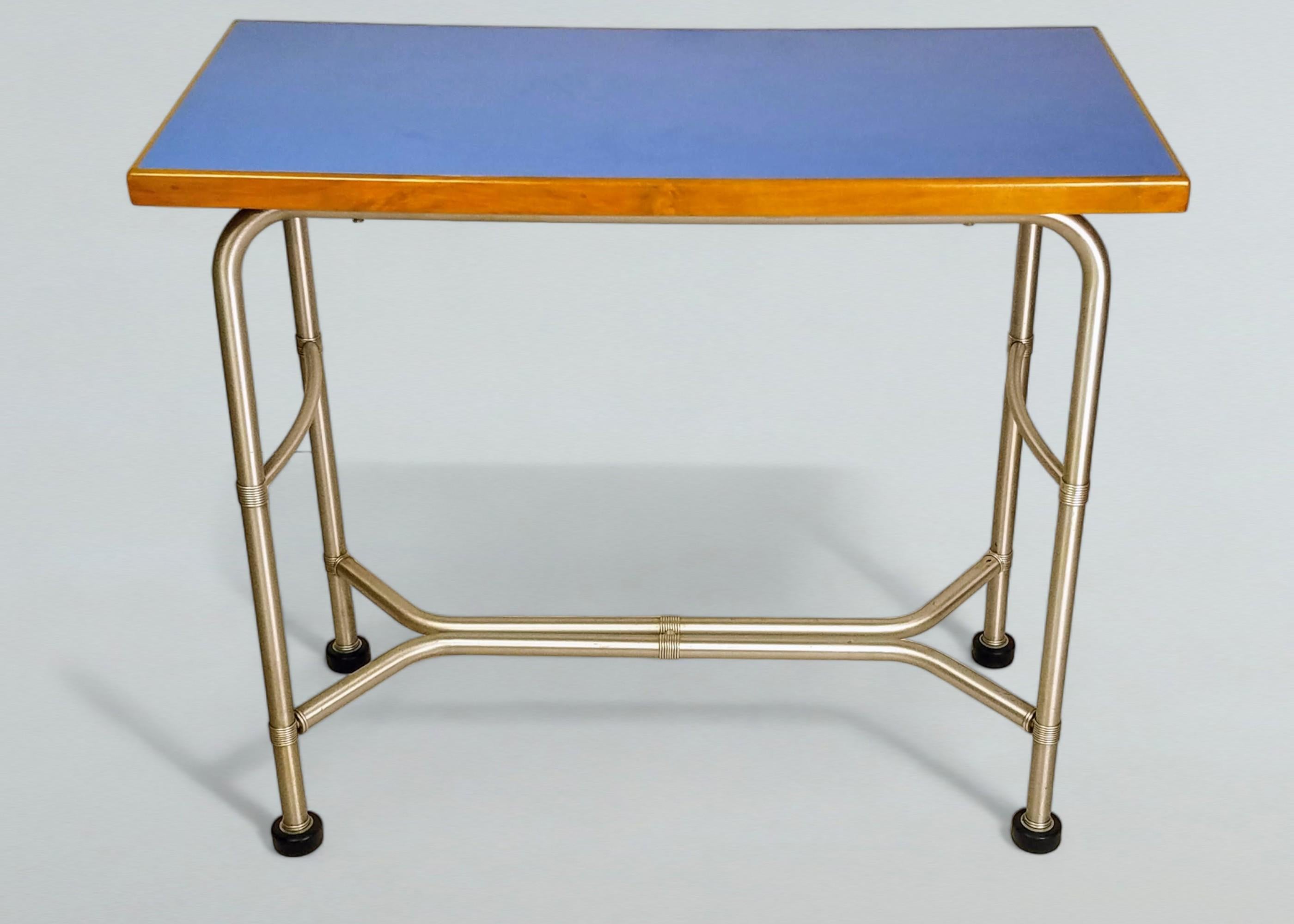 Warren McArthur Console Sky Blue Cafolite Top c. 1935 For Sale 4