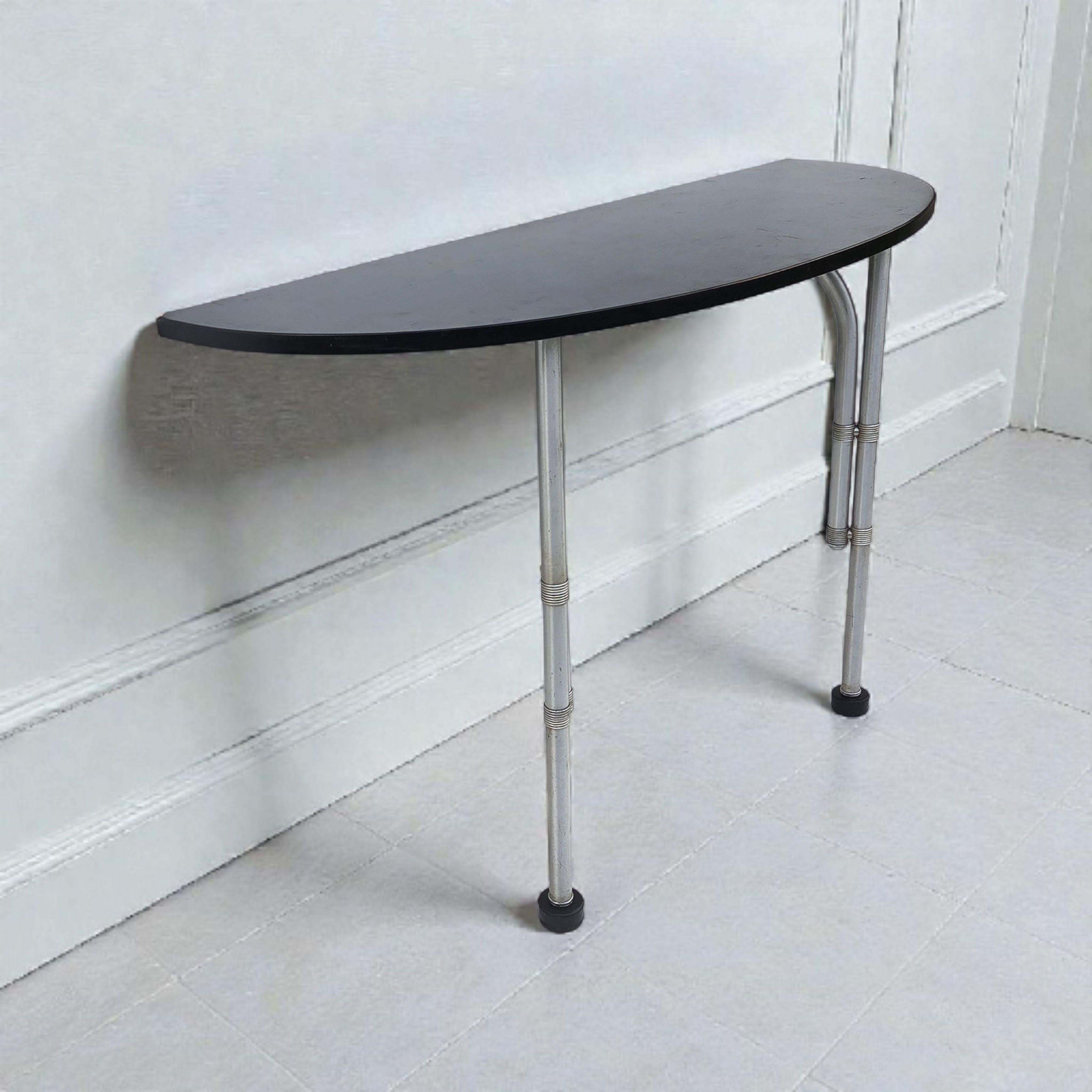 Warren McArthur Demi-Lune Console Table, Anodized Aluminum, c. 1935 For Sale 1