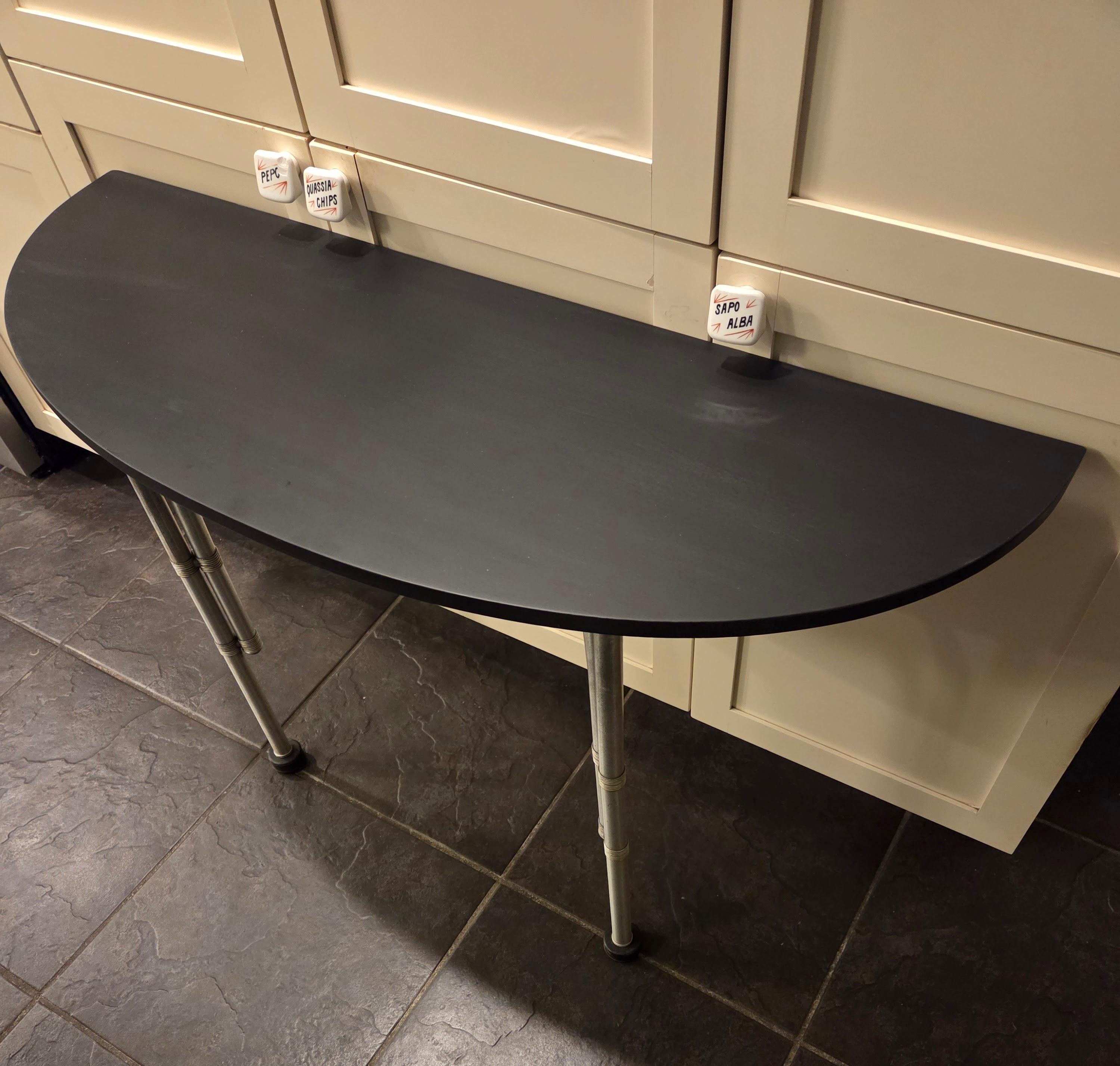 Warren McArthur Demi-Lune Console Table, Anodized Aluminum, c. 1935 For Sale 2