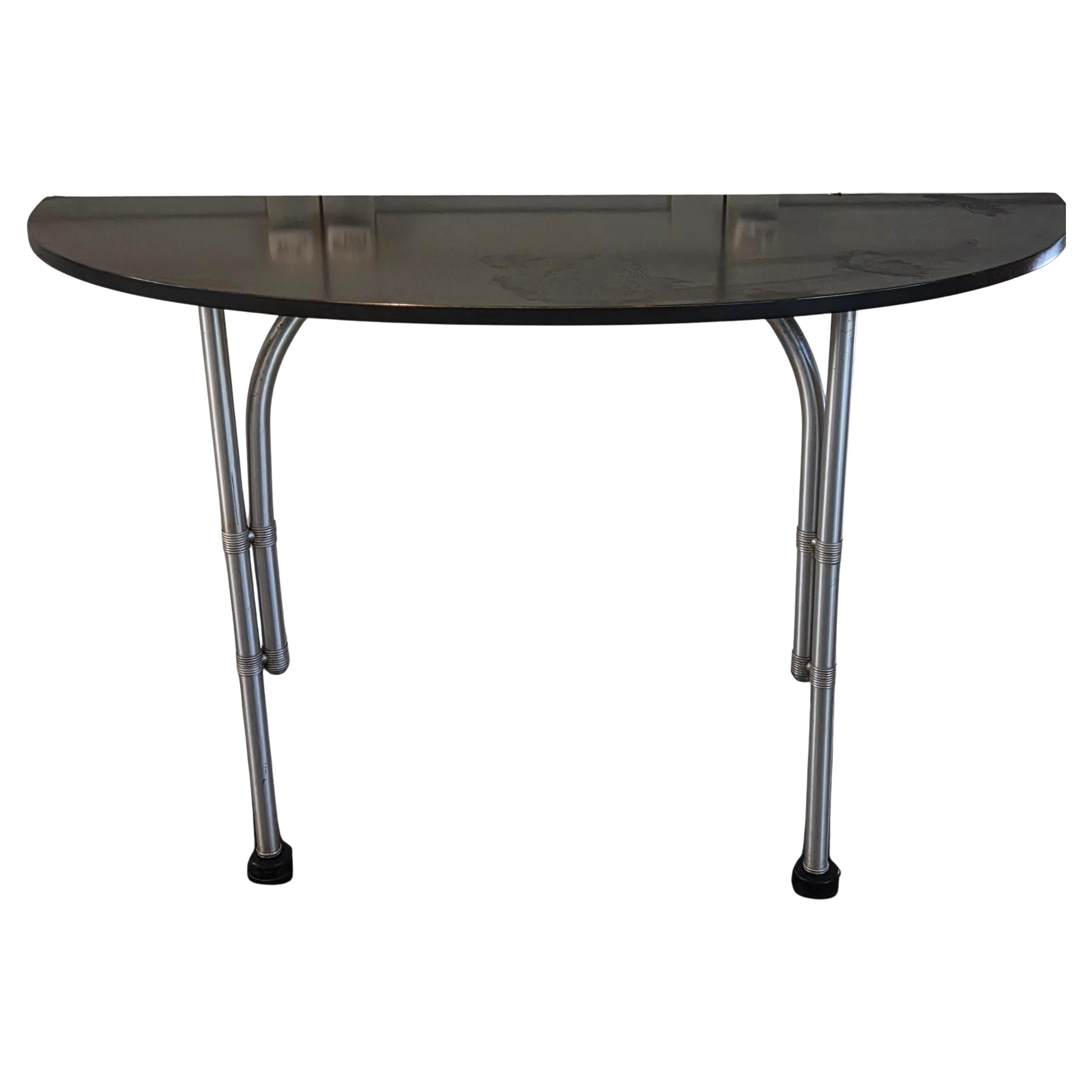Warren McArthur Demi-Lune Console Table, Anodized Aluminum, c. 1935