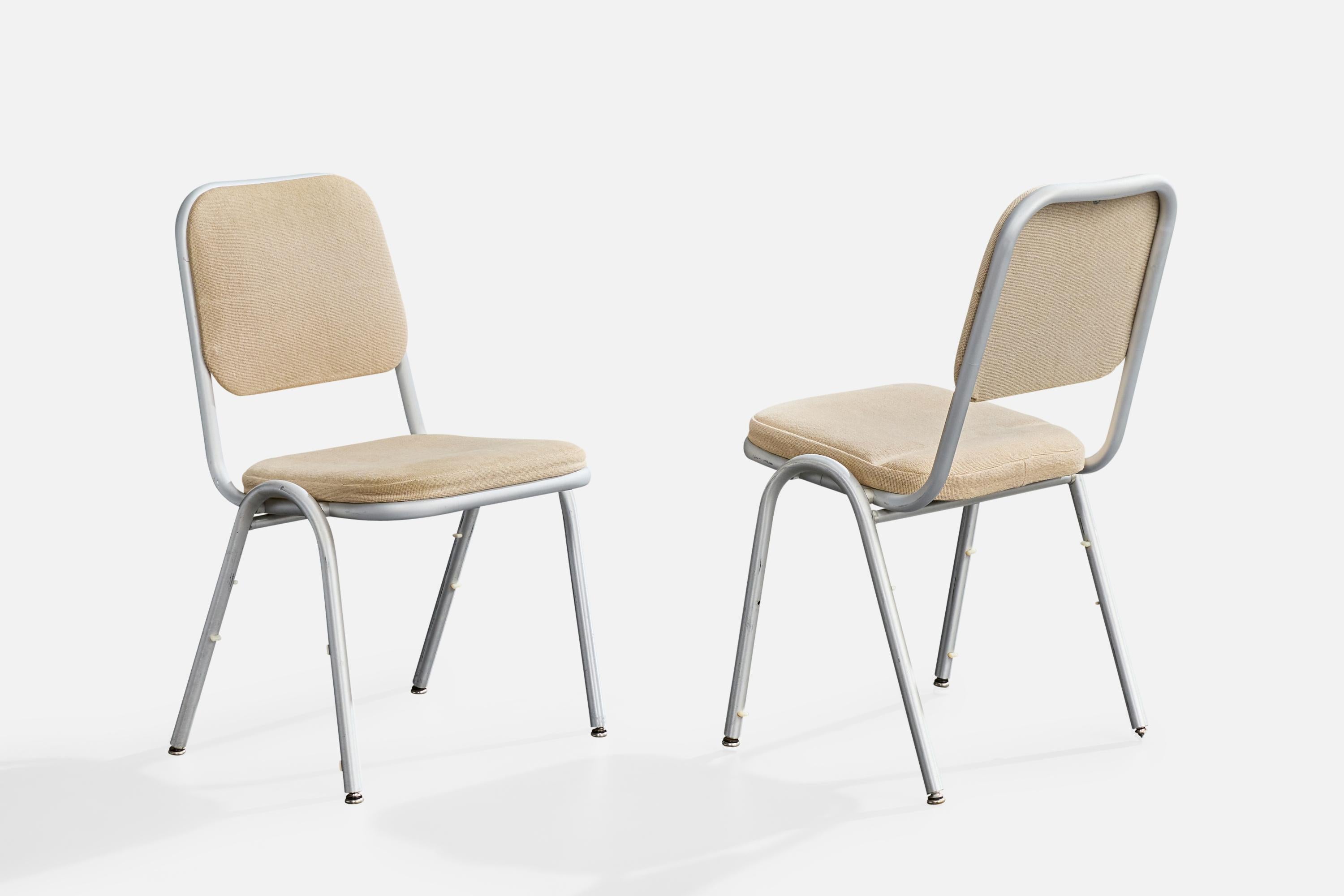 Warren McArthur, chaises de salle à manger, aluminium, tissu, 1955 en vente 4