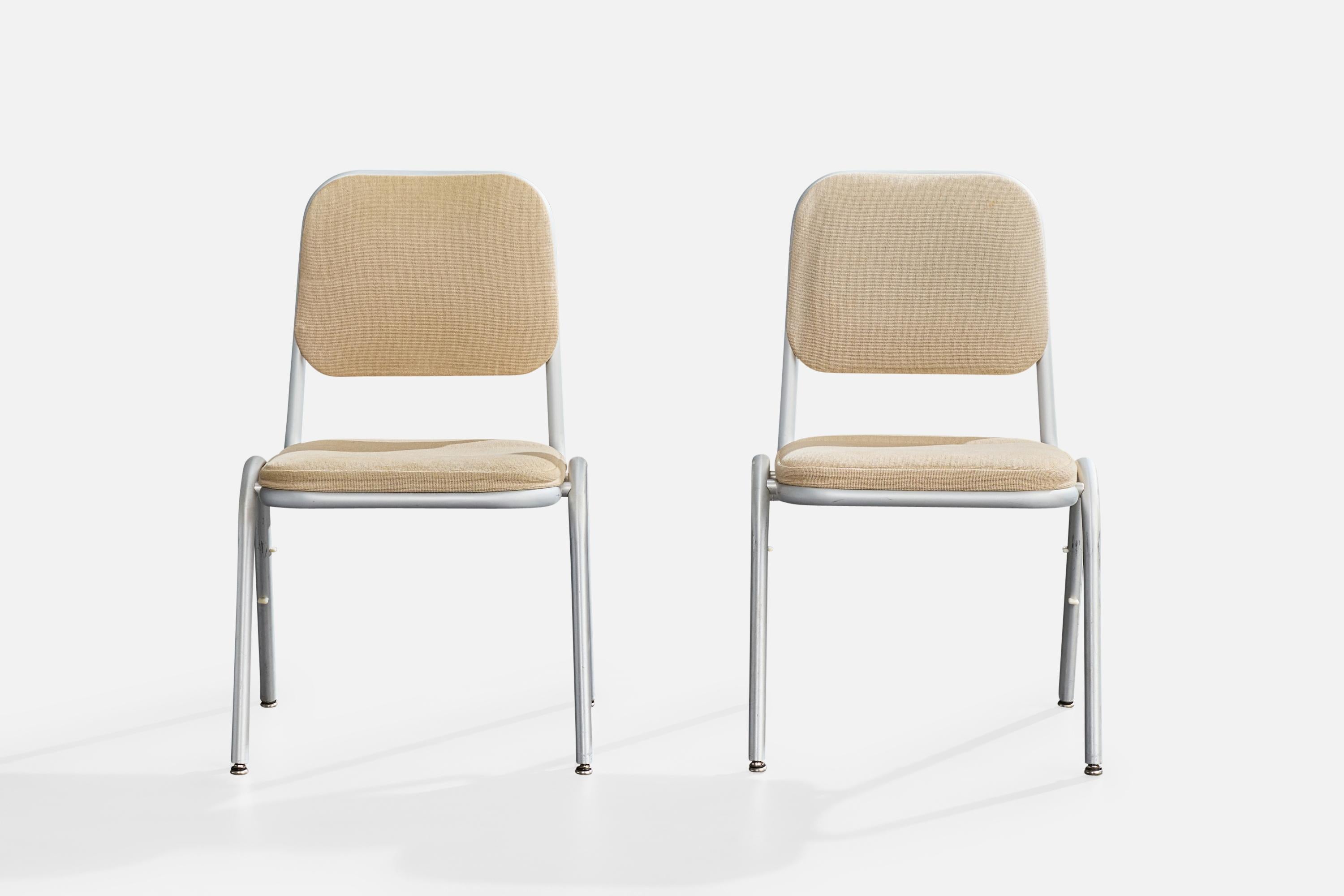 Warren McArthur, chaises de salle à manger, aluminium, tissu, 1955 en vente 5
