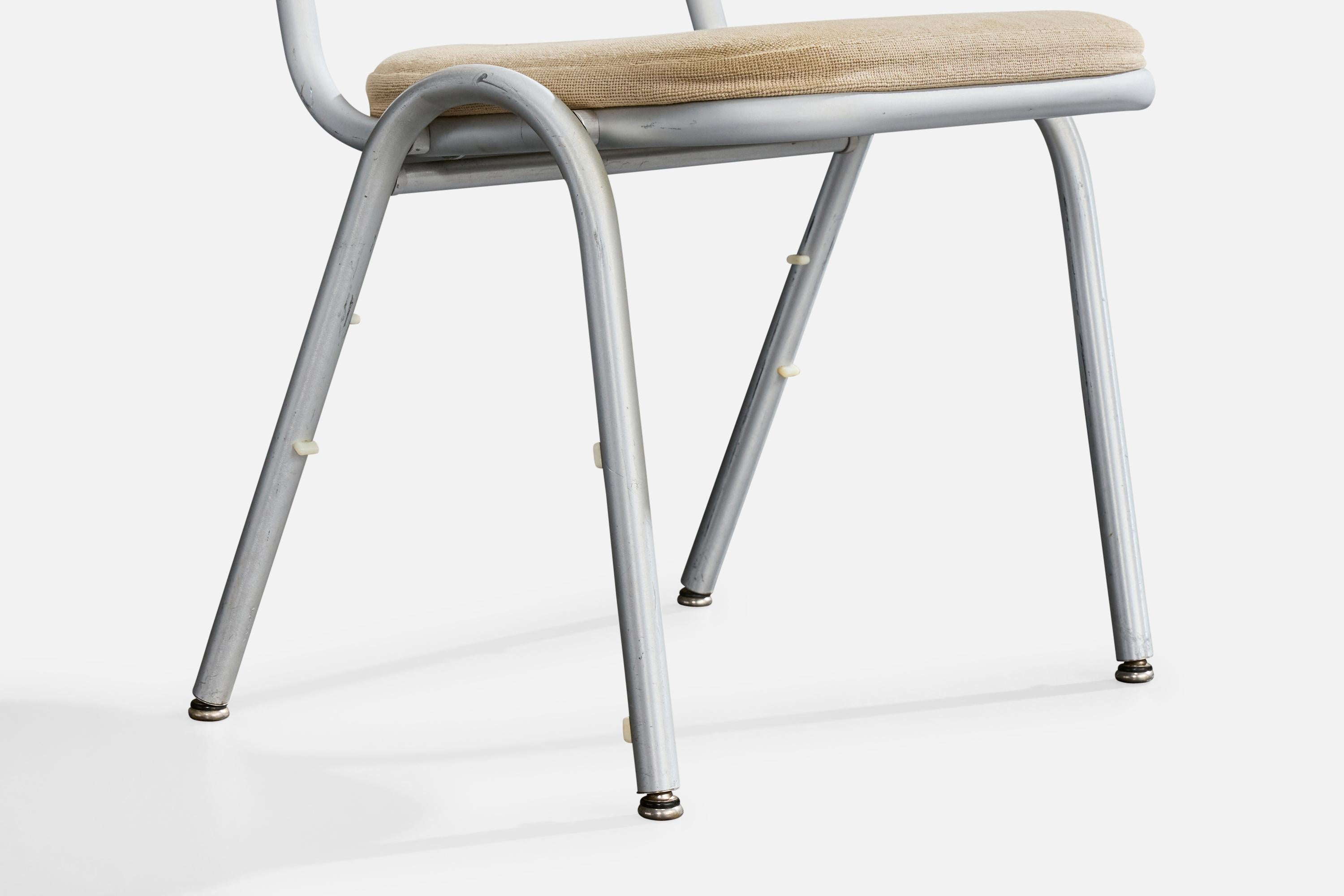 Aluminium Warren McArthur, chaises de salle à manger, aluminium, tissu, 1955 en vente