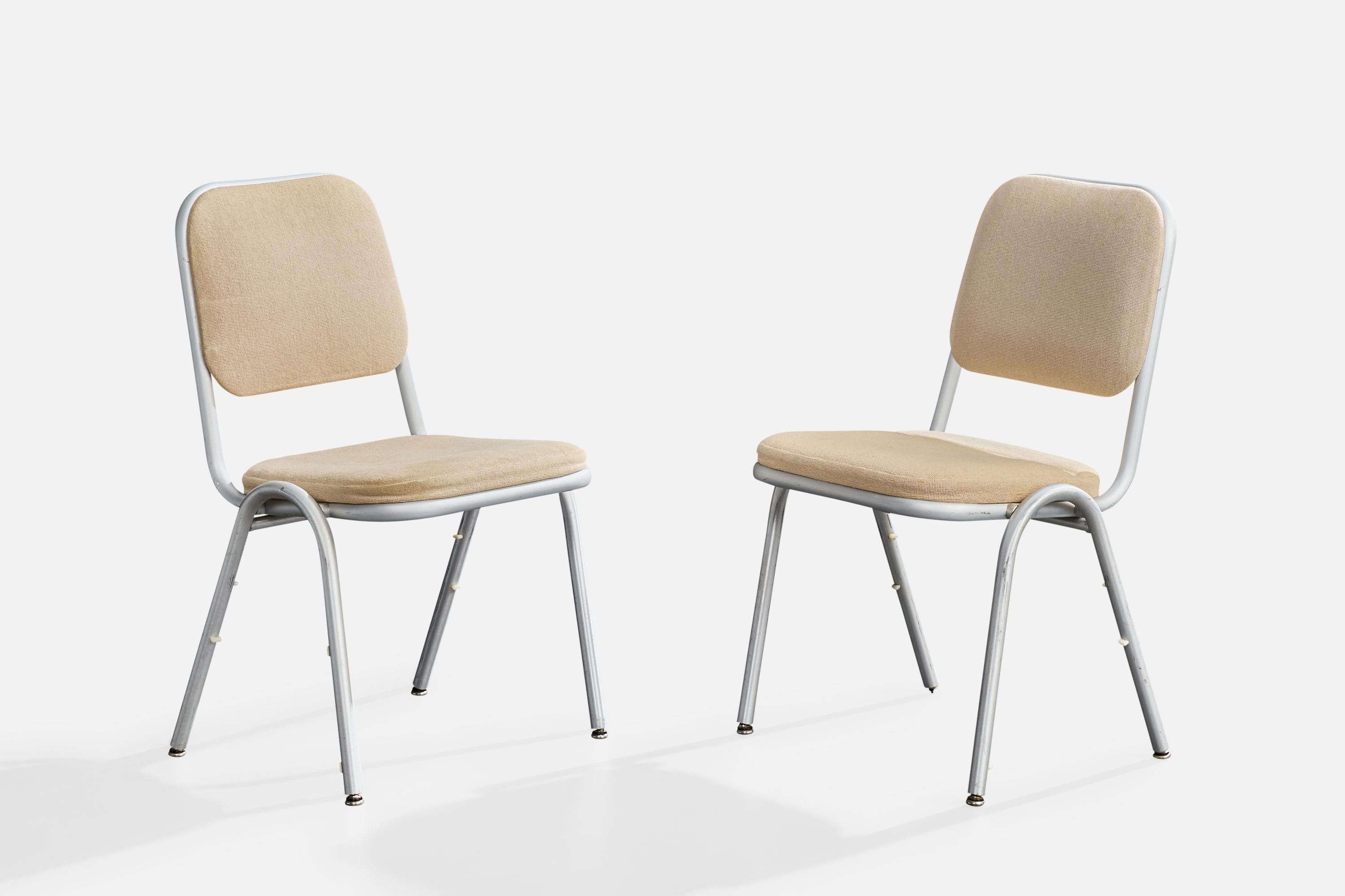 Warren McArthur, chaises de salle à manger, aluminium, tissu, 1955 en vente 3