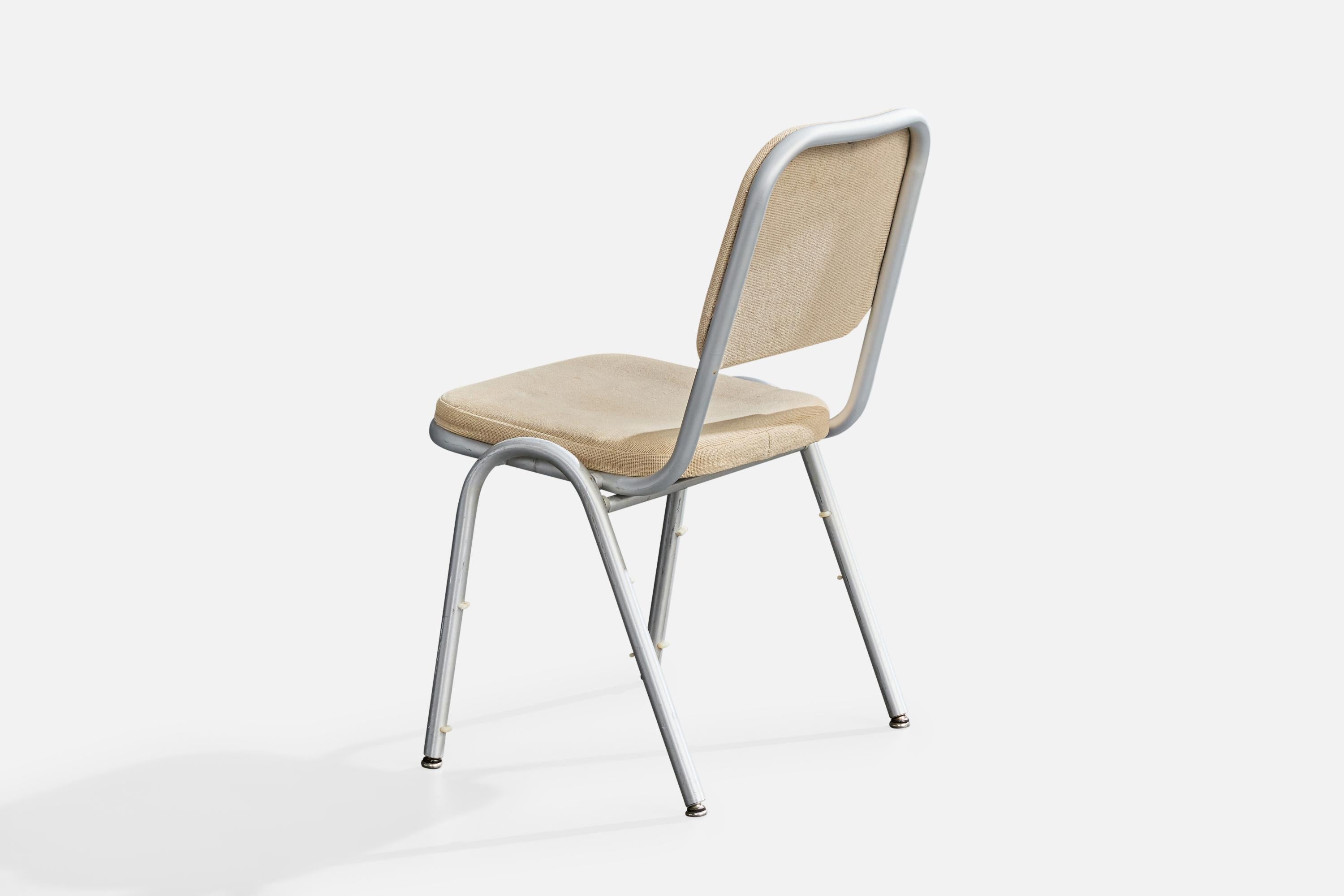 Warren McArthur, chaises de salle à manger, aluminium, tissu, États-Unis, 1955 en vente 3