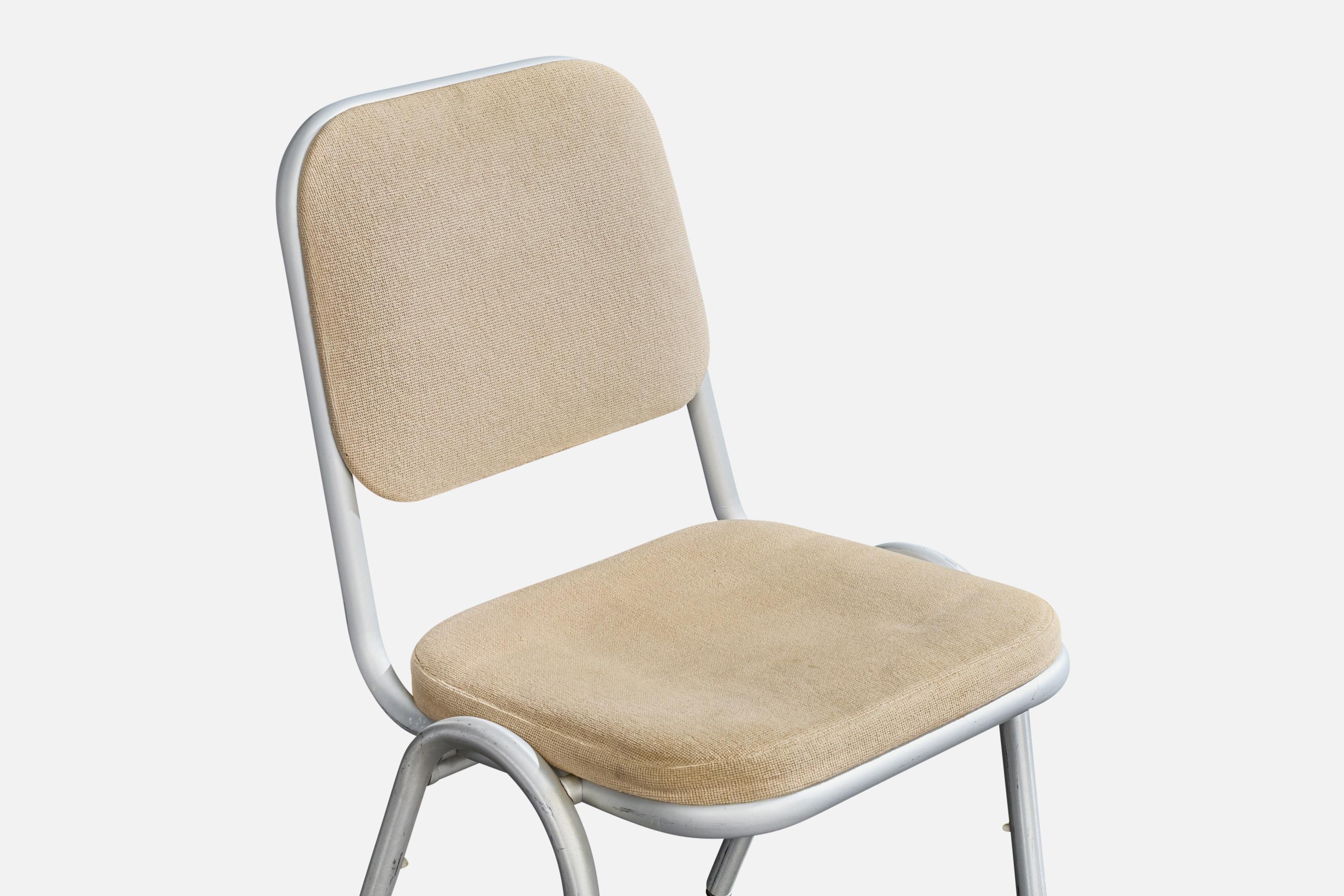 Warren McArthur, chaises de salle à manger, aluminium, tissu, États-Unis, 1955 en vente 5