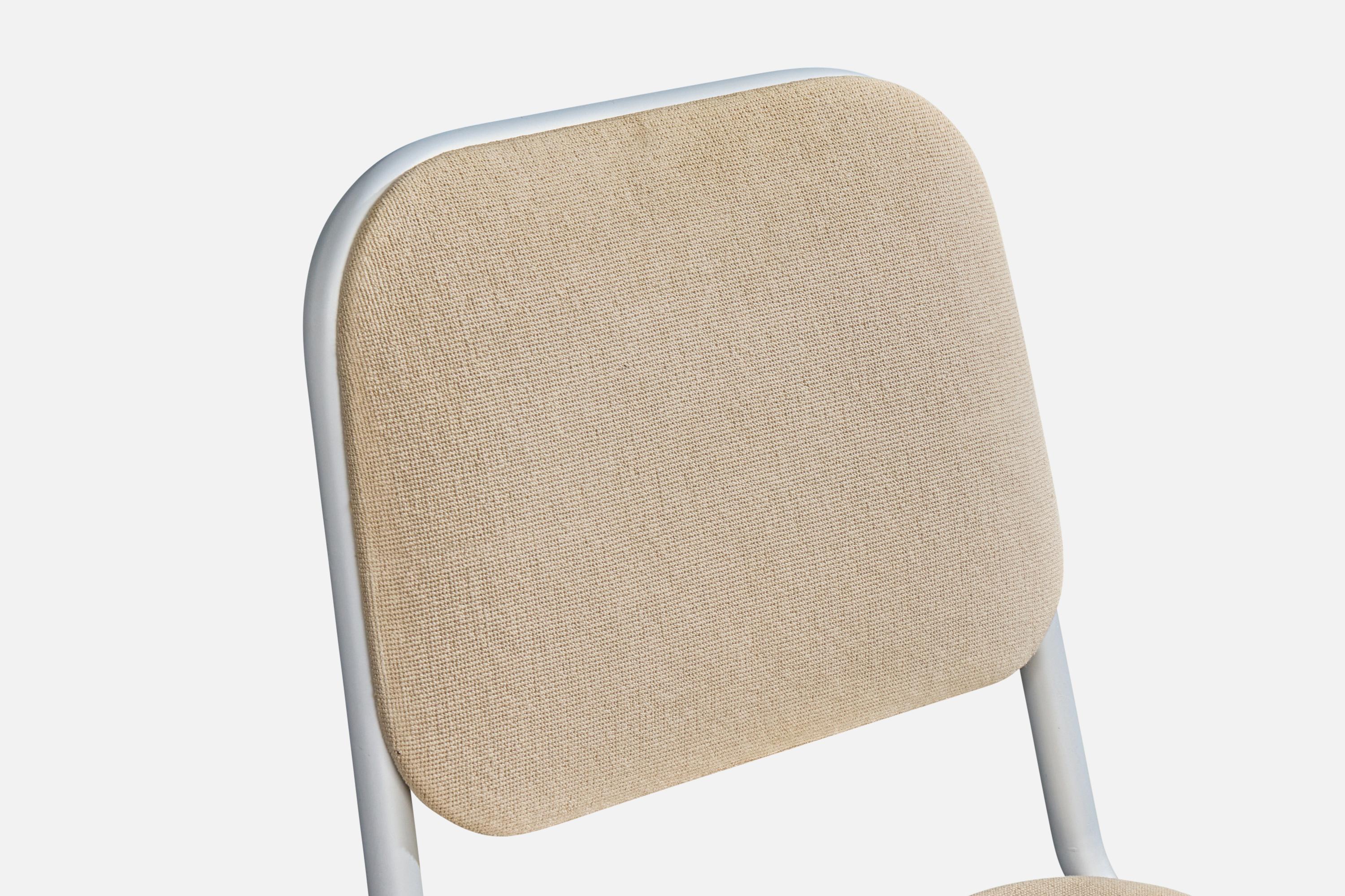 Warren McArthur, chaises de salle à manger, aluminium, tissu, États-Unis, 1955 en vente 6