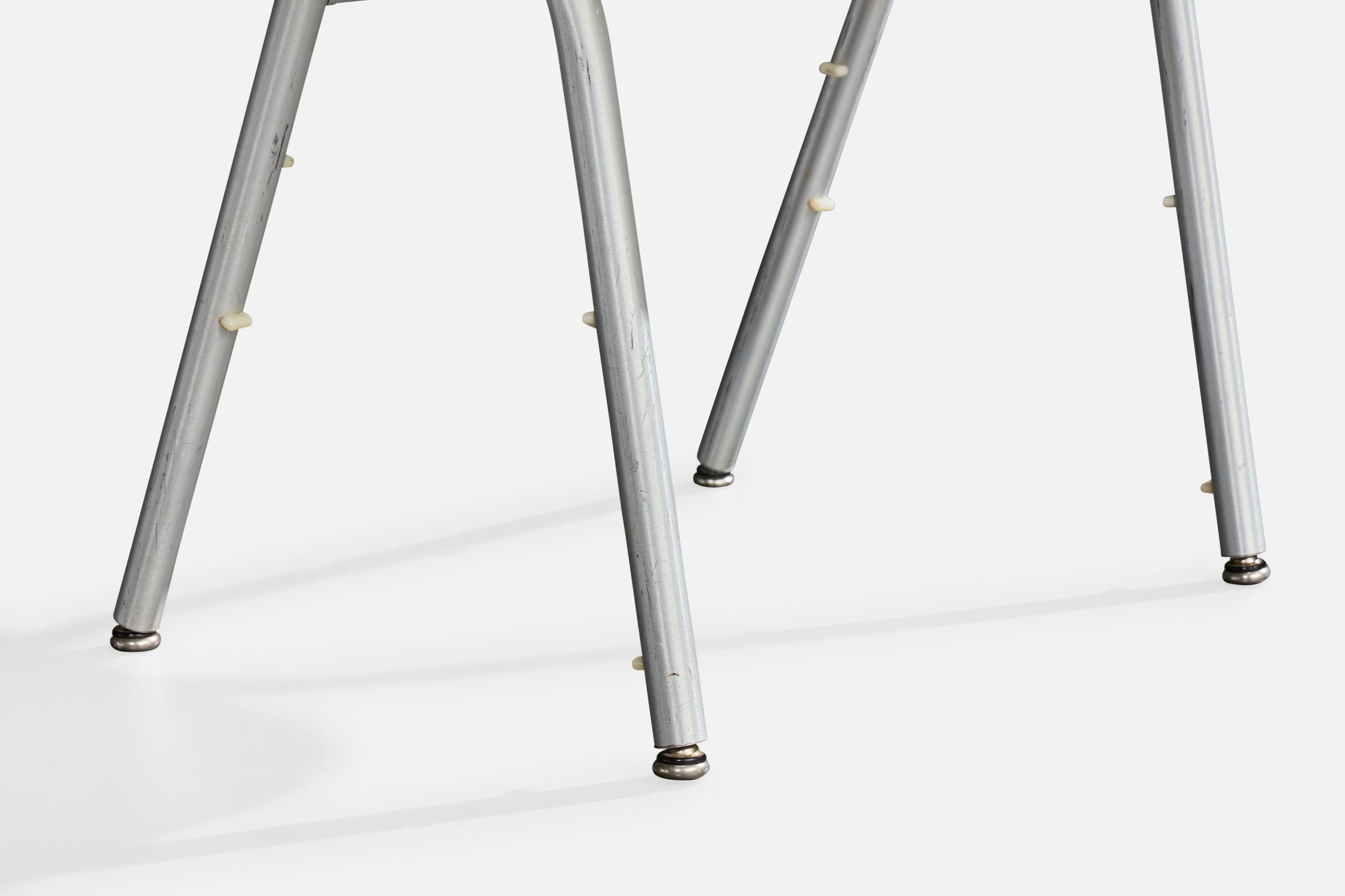 Américain Warren McArthur, chaises de salle à manger, aluminium, tissu, États-Unis, 1955 en vente