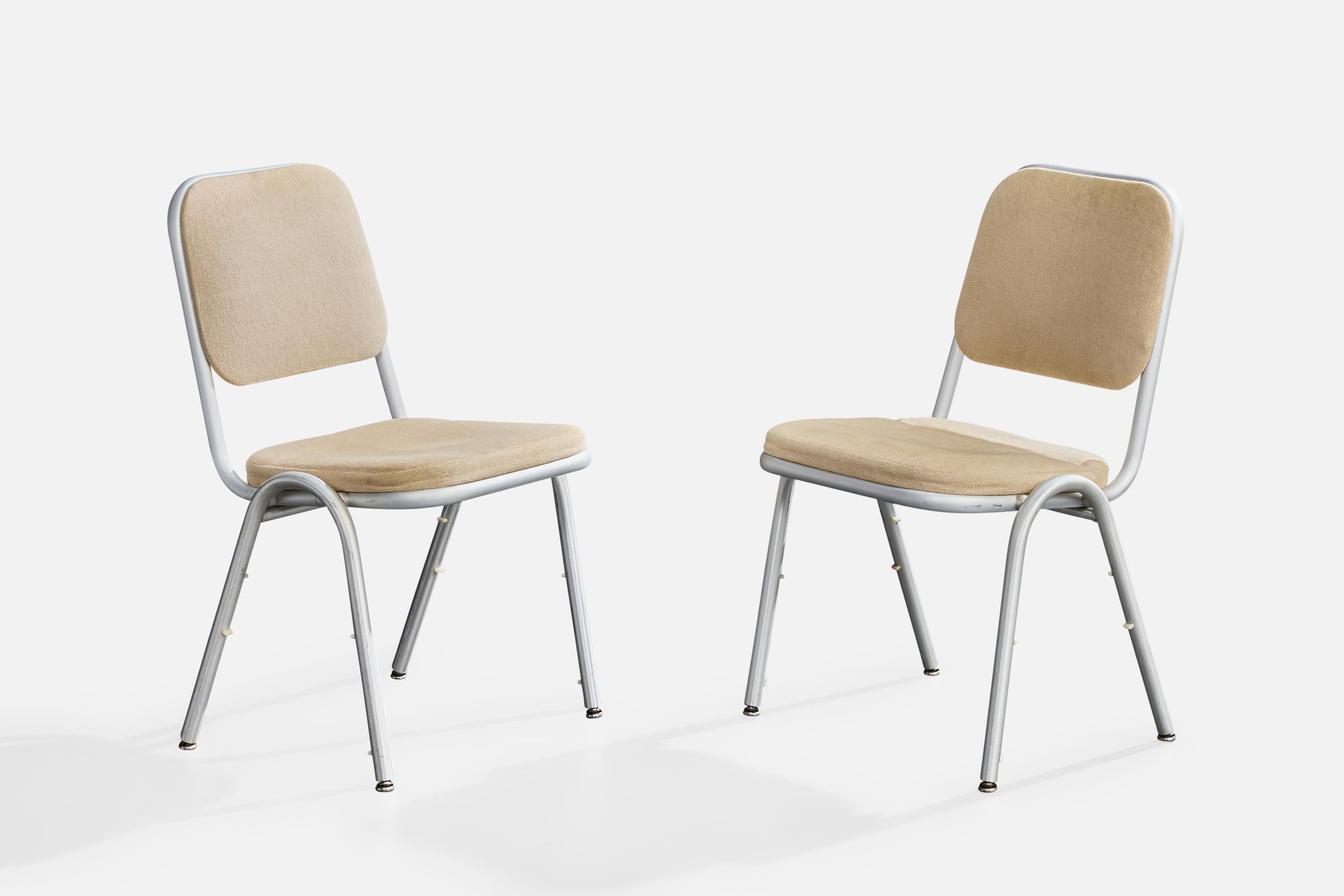 Milieu du XXe siècle Warren McArthur, chaises de salle à manger, aluminium, tissu, États-Unis, 1955 en vente