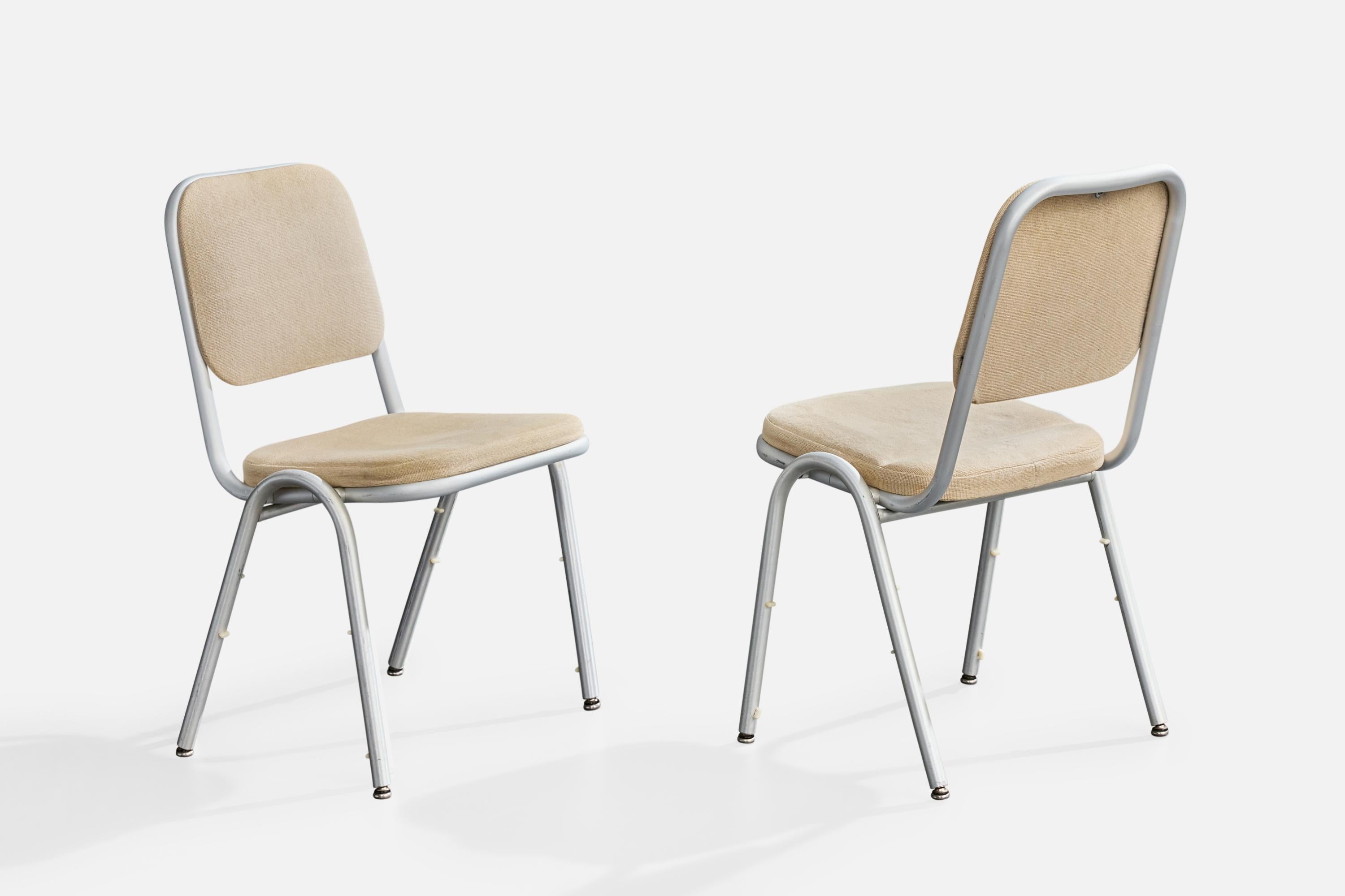 Aluminium Warren McArthur, chaises de salle à manger, aluminium, tissu, États-Unis, 1955 en vente