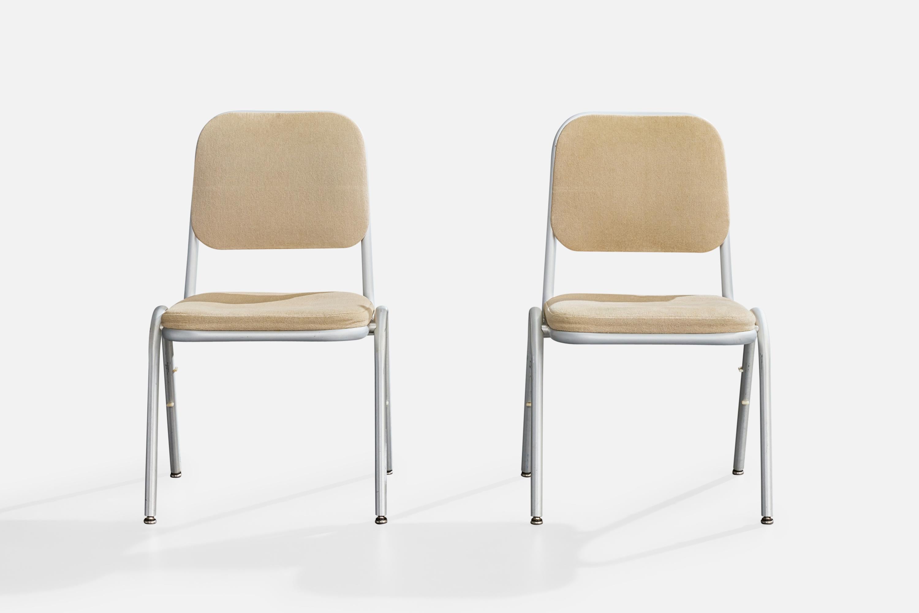 Warren McArthur, chaises de salle à manger, aluminium, tissu, États-Unis, 1955 en vente 1