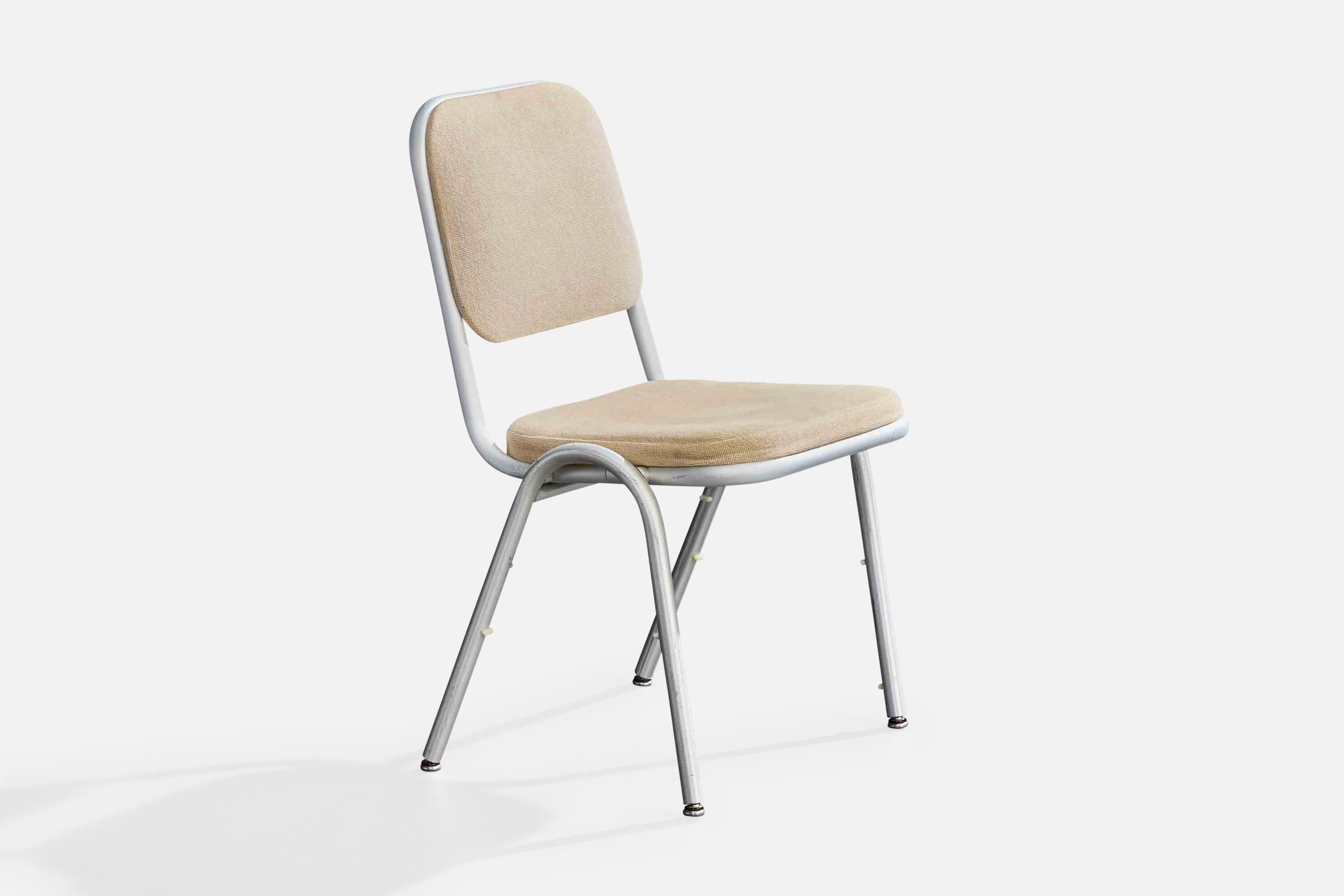 Warren McArthur, chaises de salle à manger, aluminium, tissu, États-Unis, 1955 en vente 2