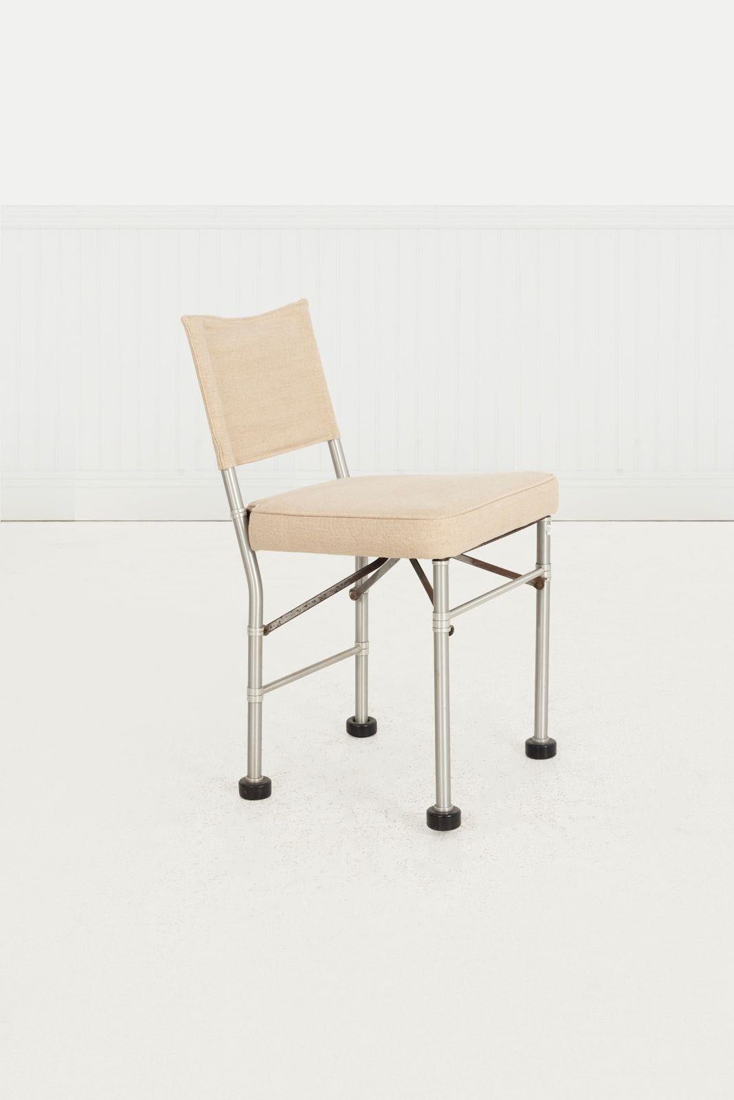 Appliqué Warren McArthur Industrial Design Side Chair with Sling Back, c. 1935 For Sale