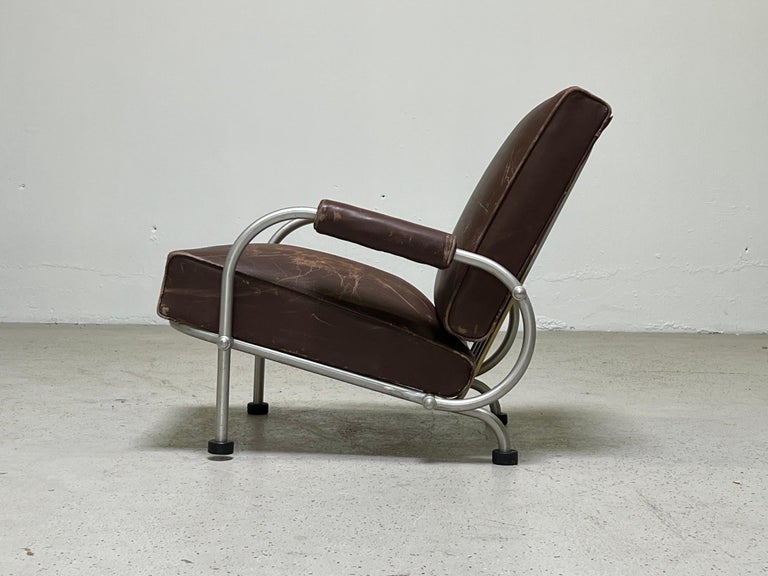 Warren McArthur for Namco lounge chair in original leather.