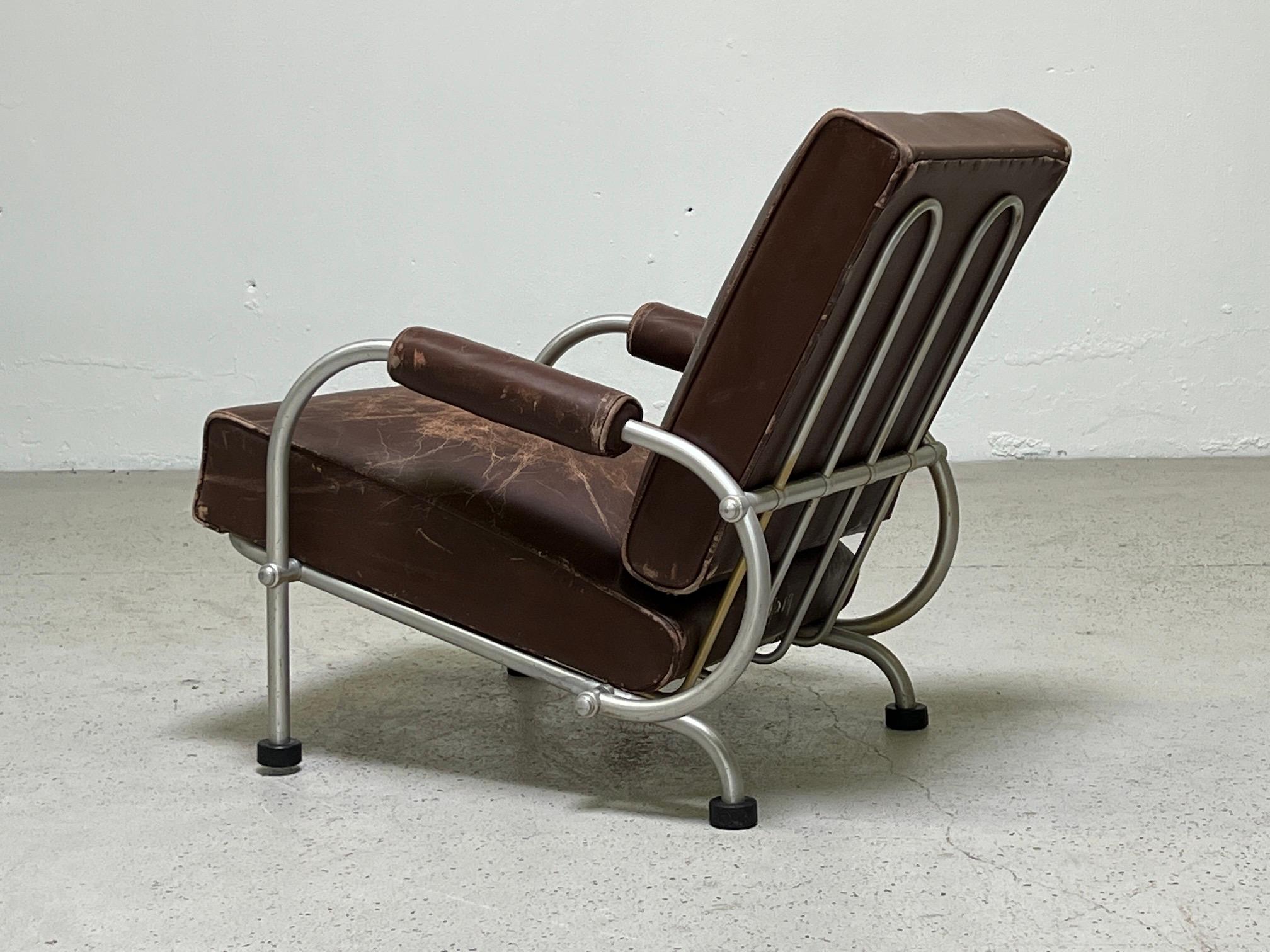 Cuir Warren McArthur fauteuil de salon en cuir d'origine en vente