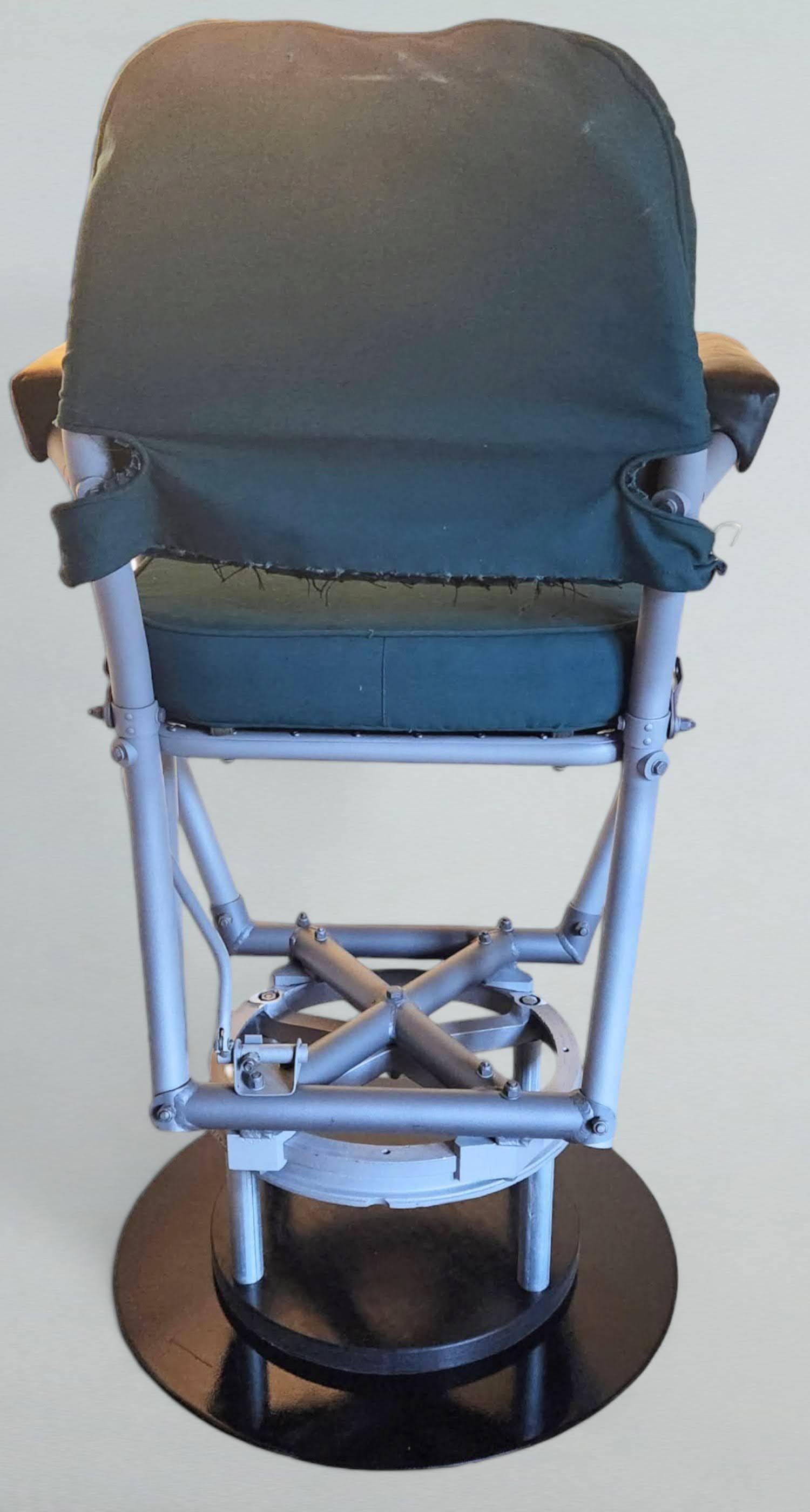 Warren McArthur Modified Revolving Stool Aircraft Seat 1947/2024 In Good Condition For Sale In Camden, ME