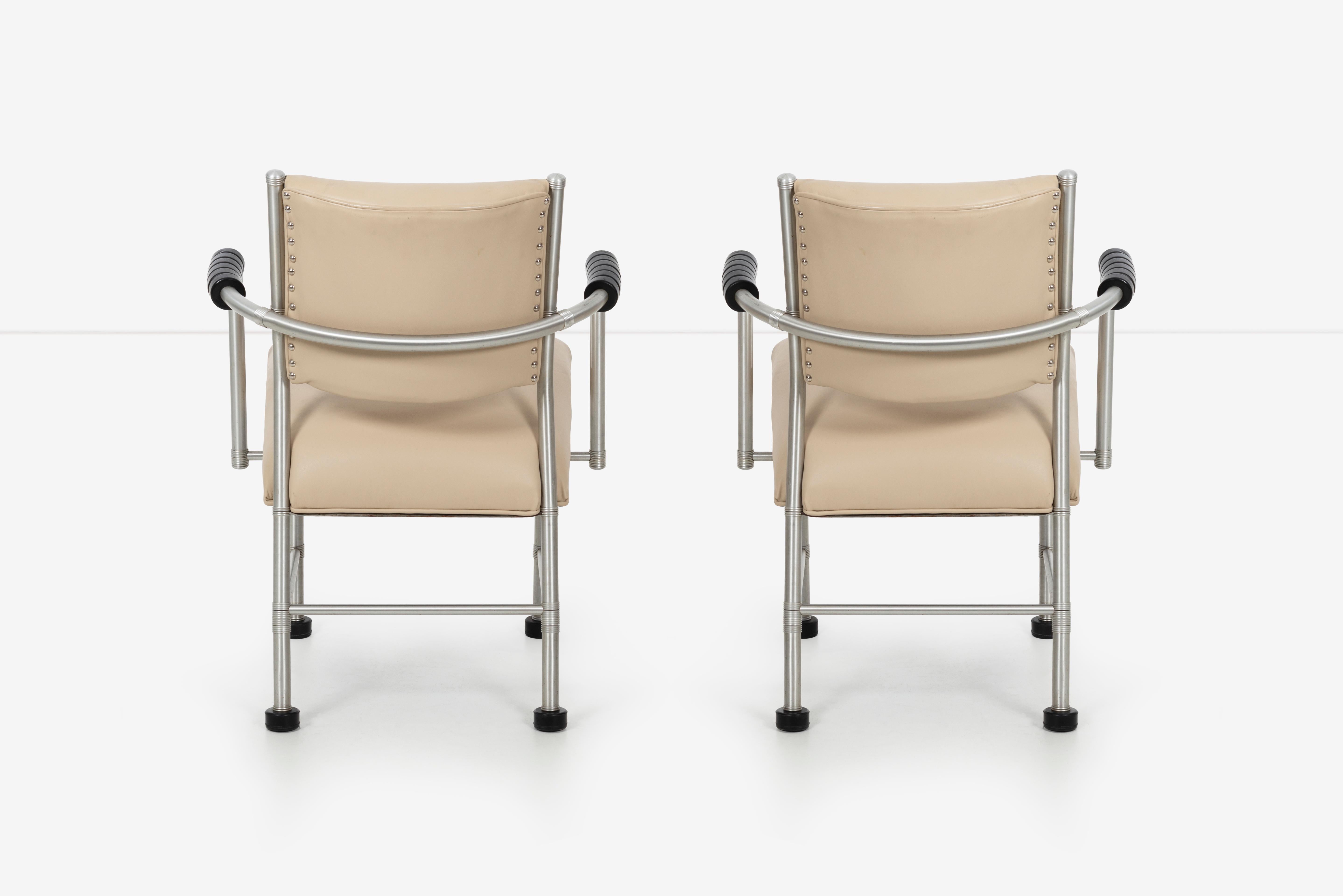 Aluminum Warren McArthur Pair of Chairs a Revision of The Sardi's Chair For Sale