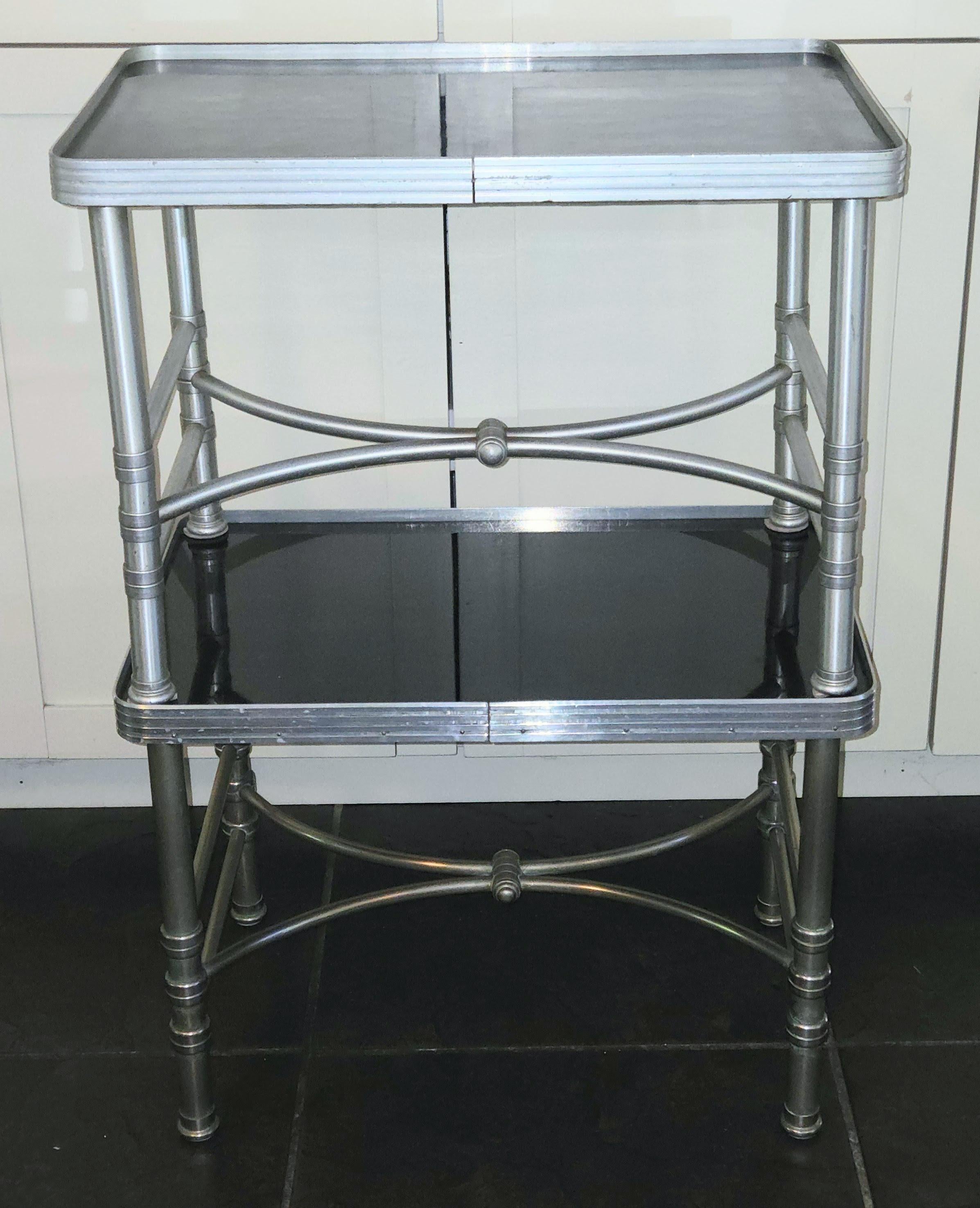 Table d'appoint Warren McArthur Aluminium anodisé Noir Cafolite One Park Avenue 1938 en vente 8